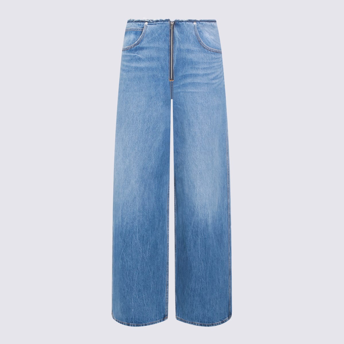 Alexander Wang Vintage Marbled Blue Cotton Jeans In Blue