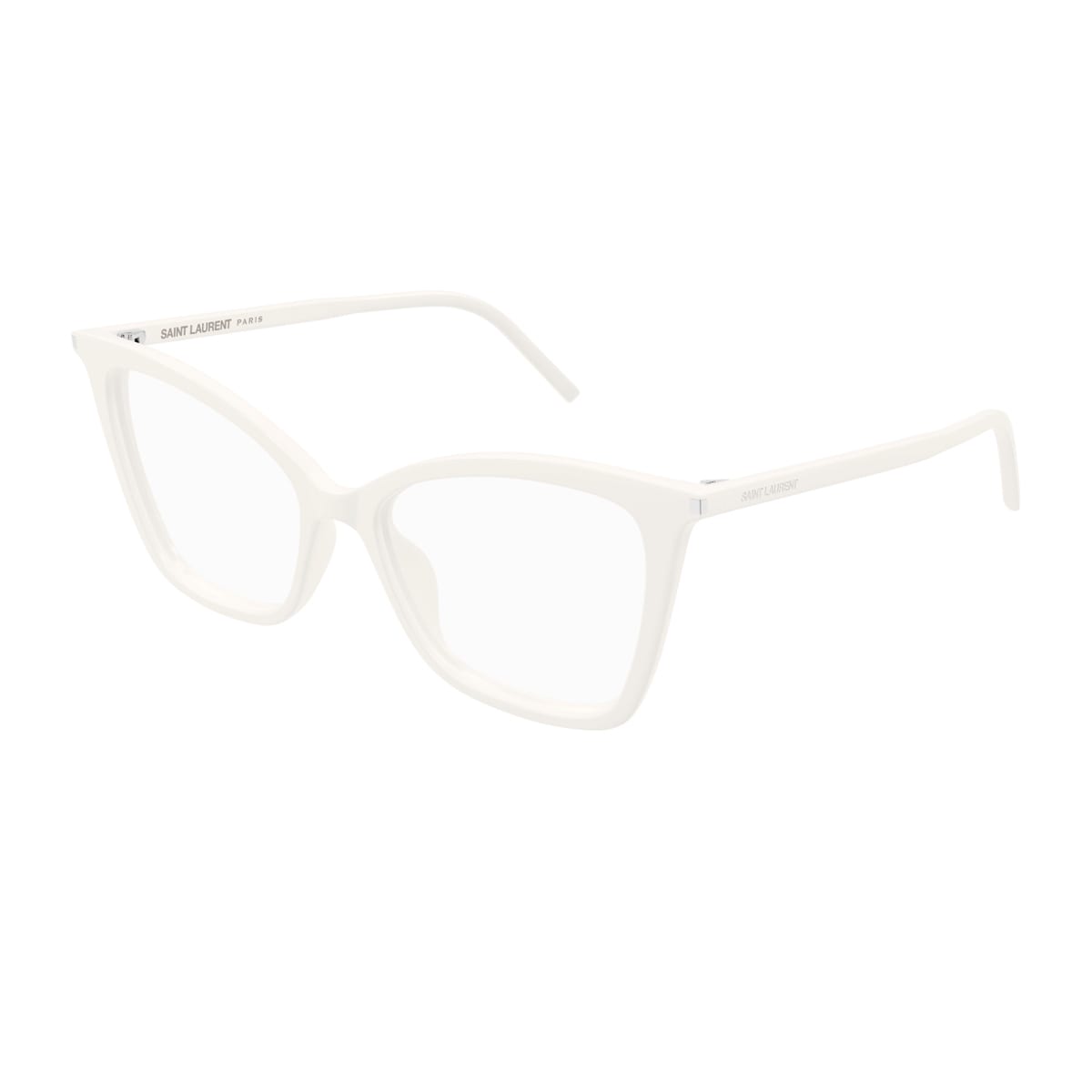 Saint Laurent Sl 386 Linea Corner Angle 014 White Transparent Glasses In White