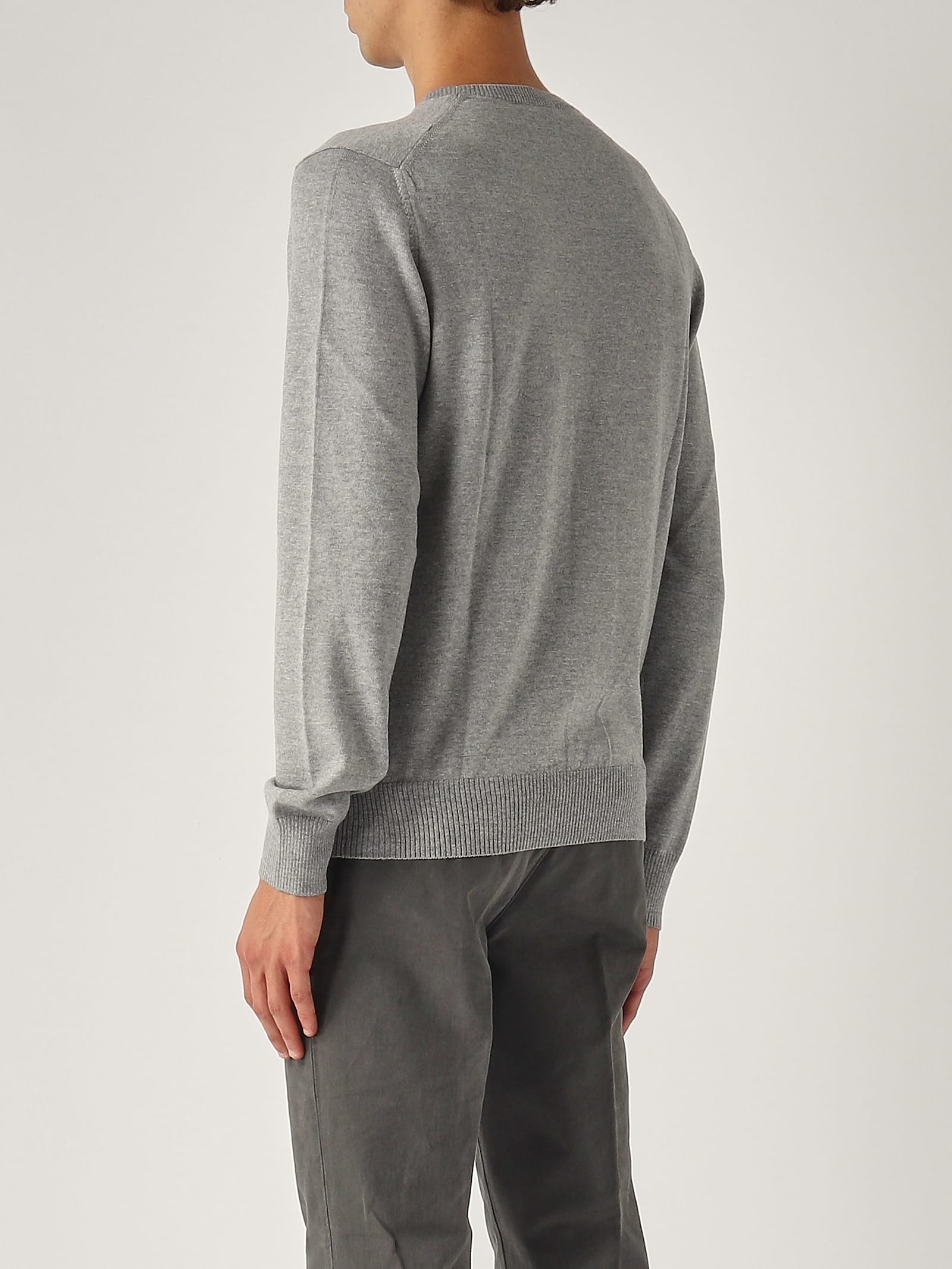 Shop Fay Maglia Girocollo Uomo Sweater In Grigio