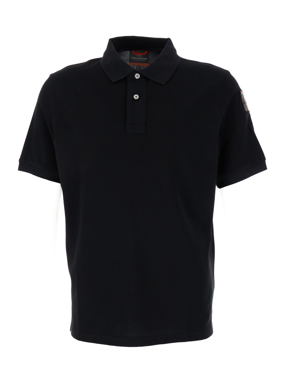 Shop Parajumpers Black Polo Shirt In Cotton Man