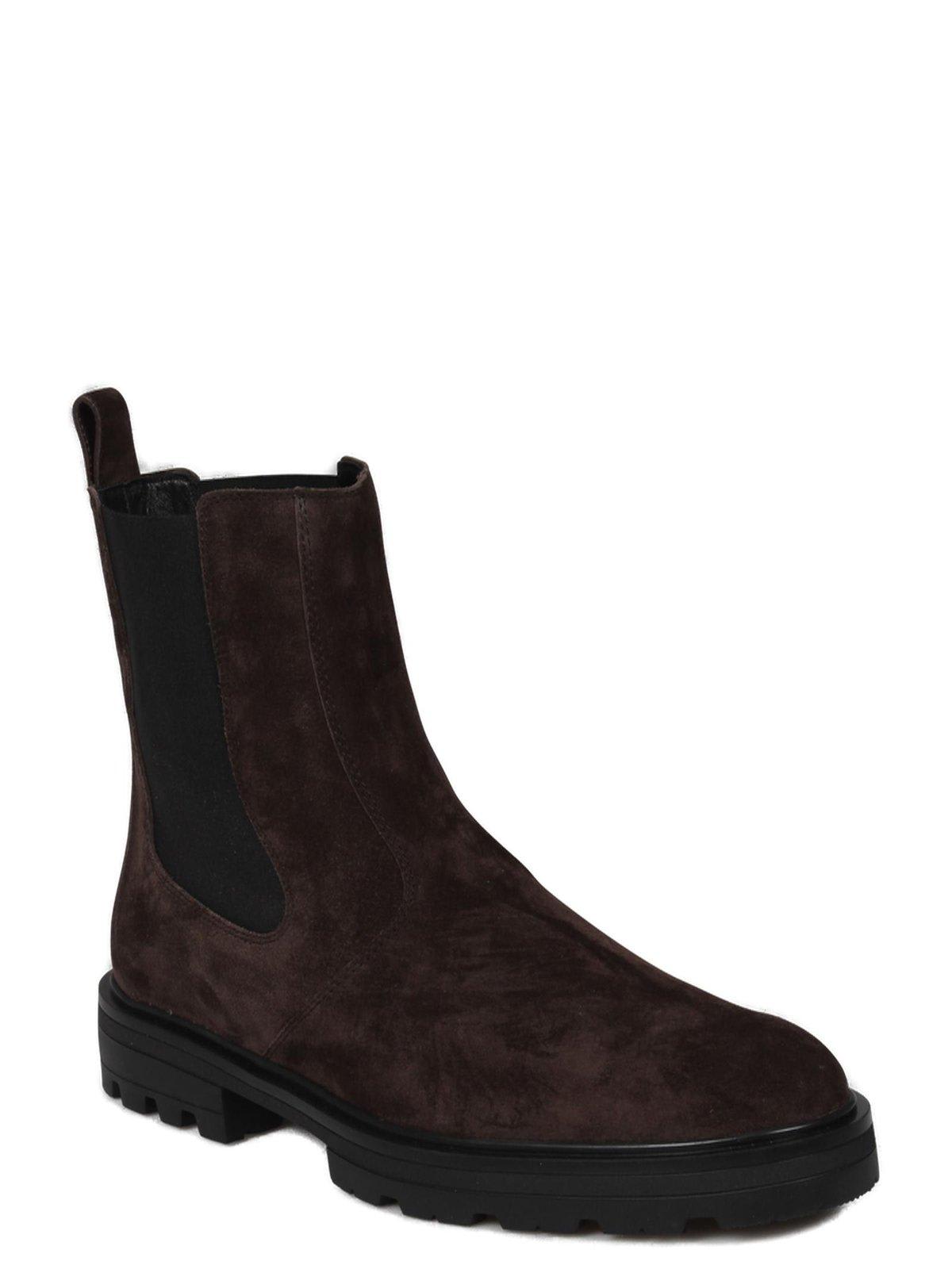 Shop Hogan H673 Round-toe Chelsea Boots In Brown