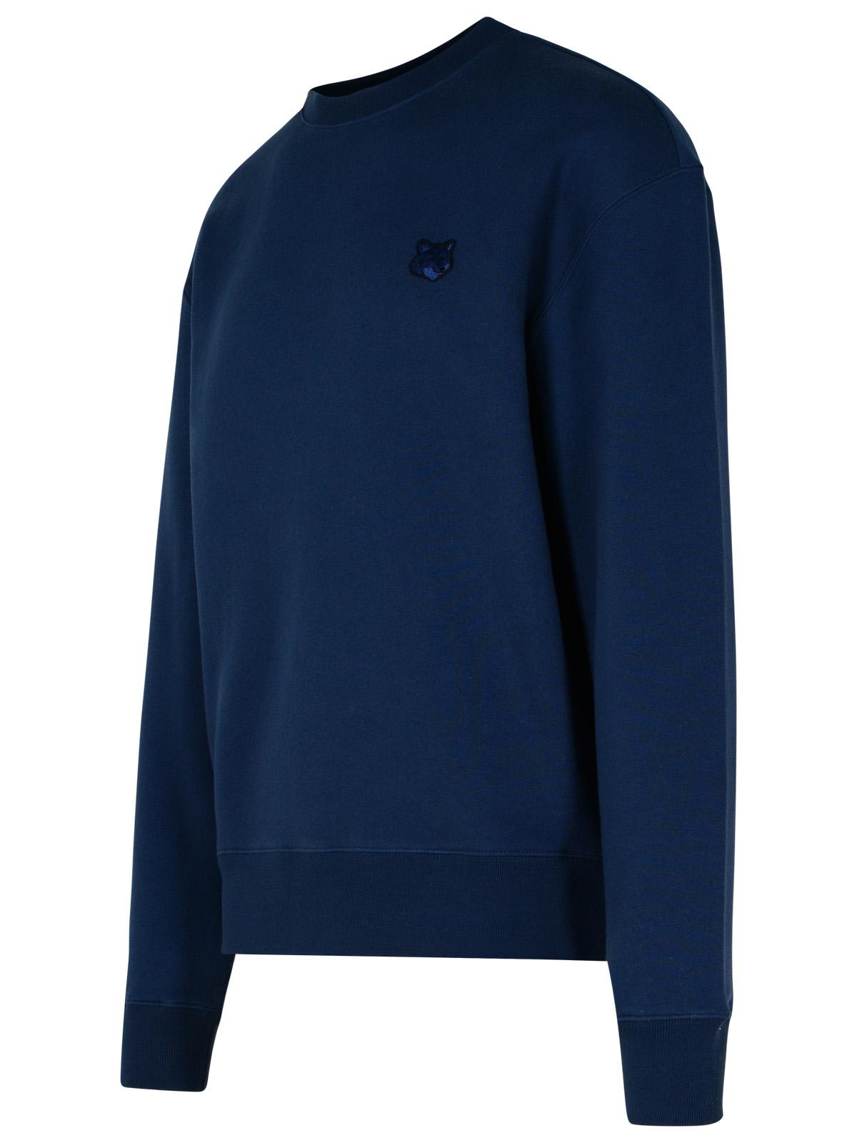 Shop Maison Kitsuné Navy Cotton Sweatshirt