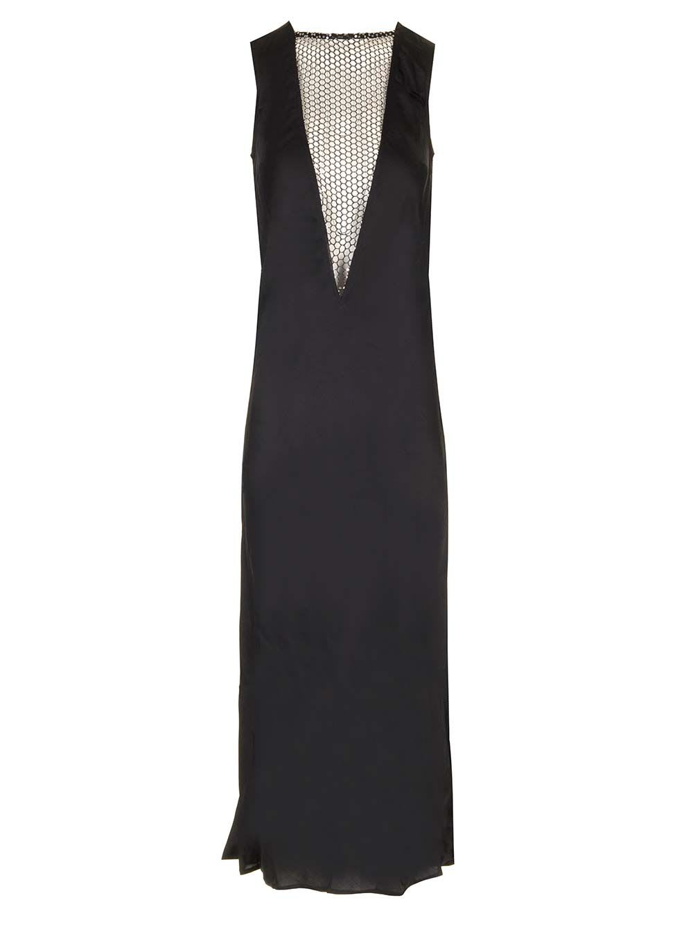 Shop Rotate Birger Christensen Satin Long Dress In Black