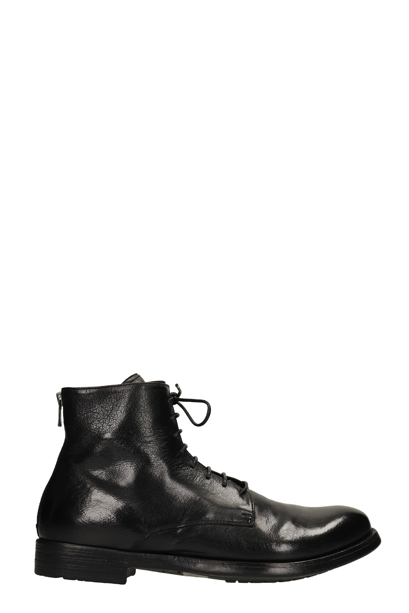 Officine Creative Hive 016 Ankle Boots In Black Leather