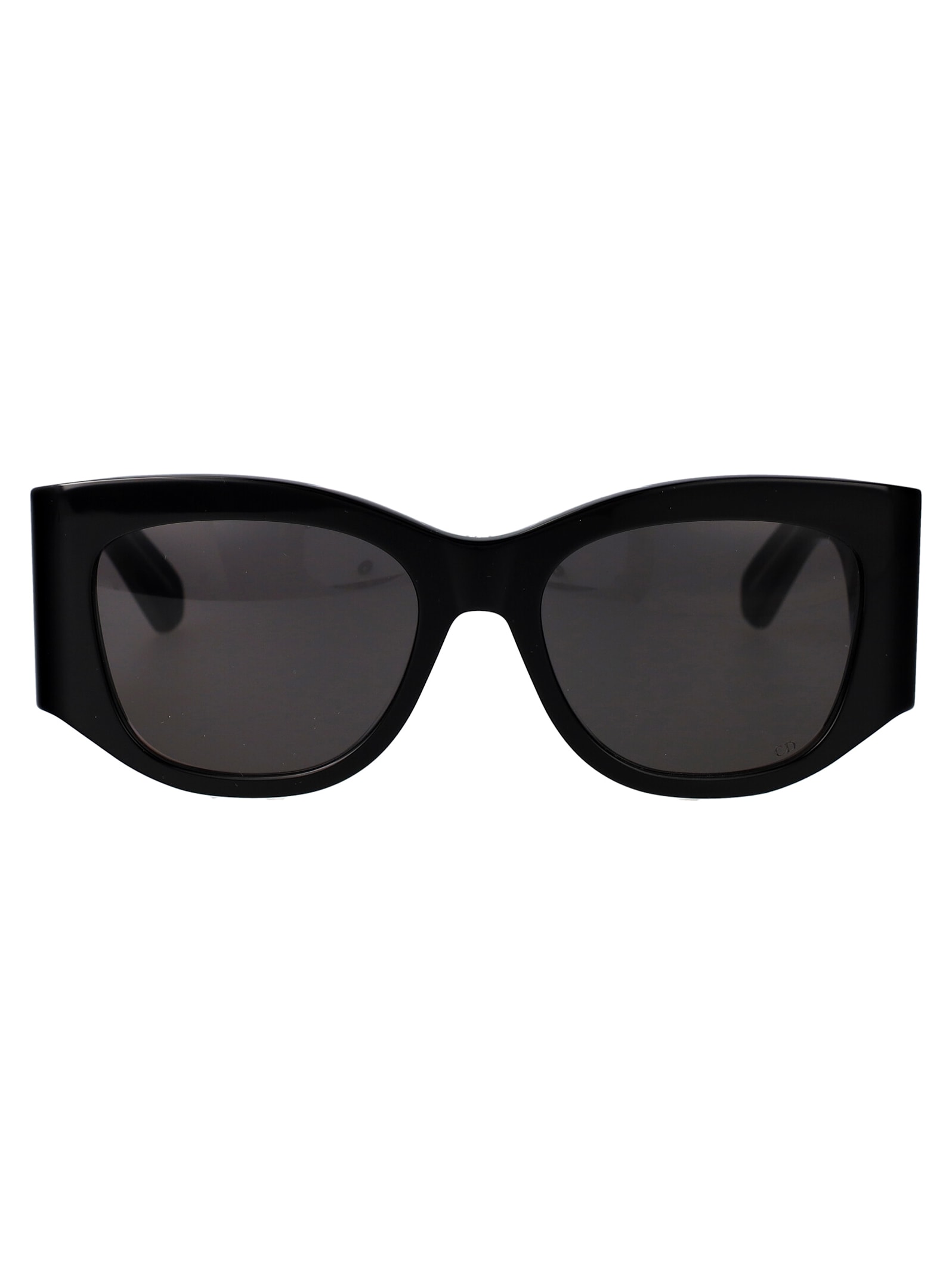 Shop Dior Nuit S1i Sunglasses In 10a0 Shiny Black / Smoke