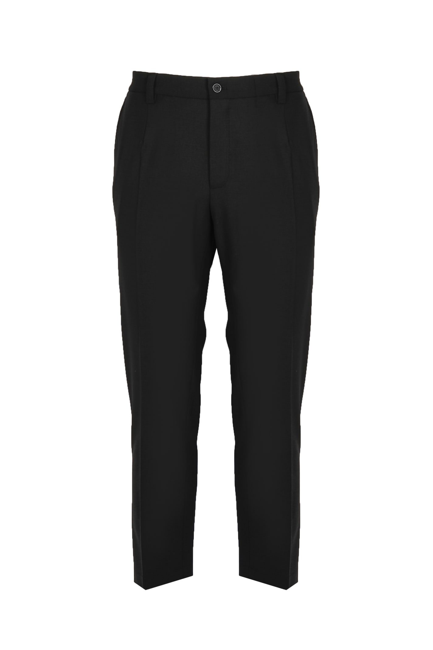 DOLCE & GABBANA STRETCH TROUSERS WITH DG EMBROIDERED