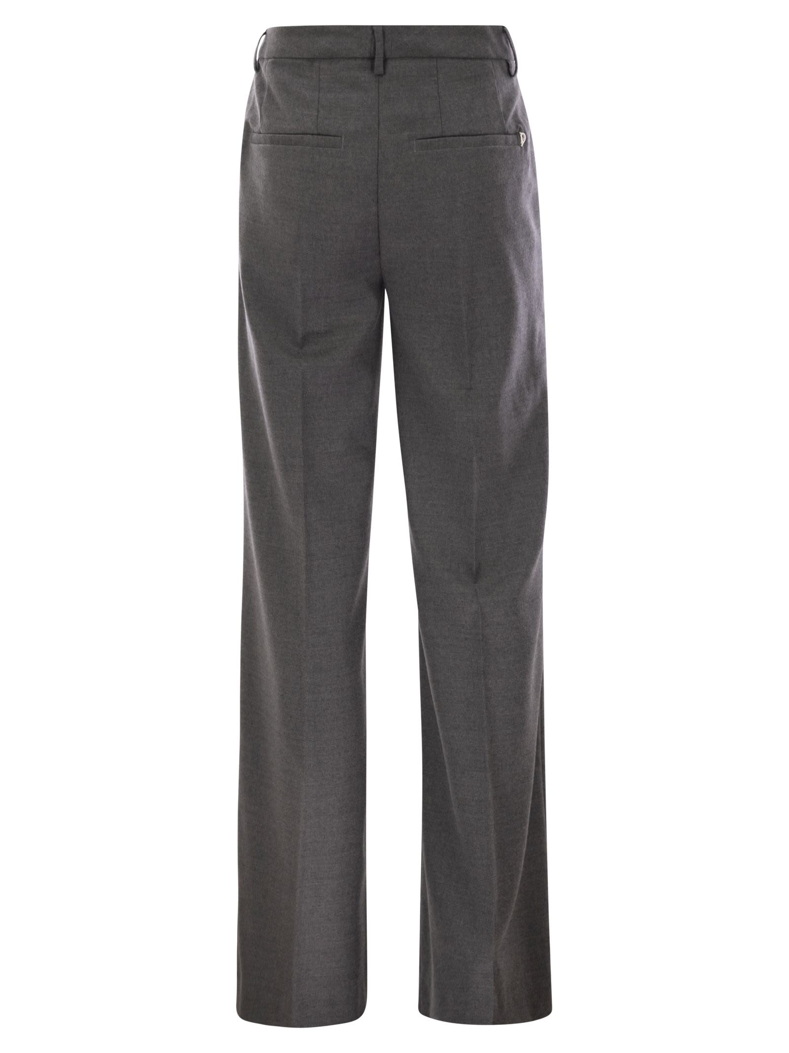 Dondup High Waist Casual Pants In Grey