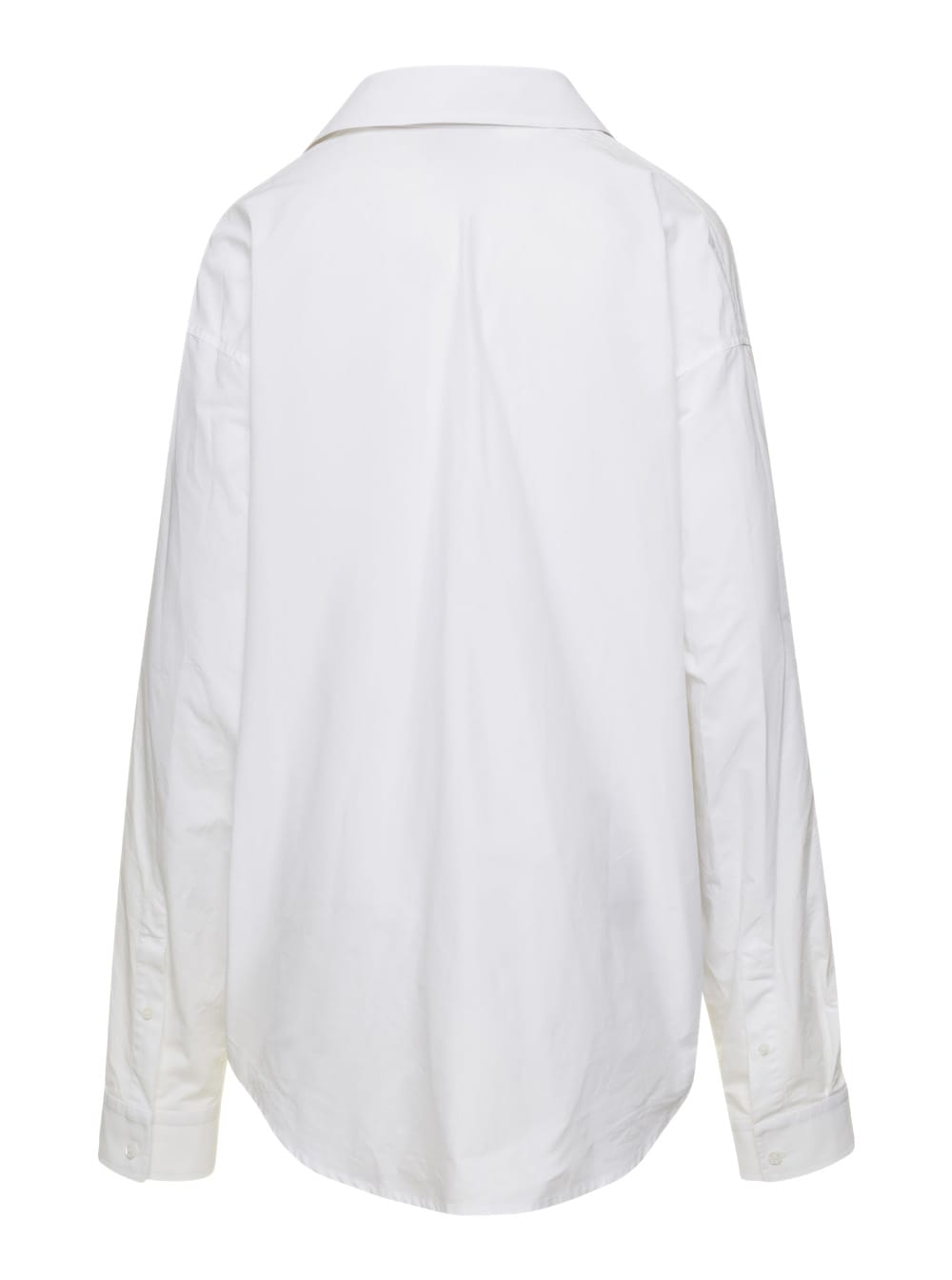 Shop Balenciaga White Maxi Shirt In Cotton Woman