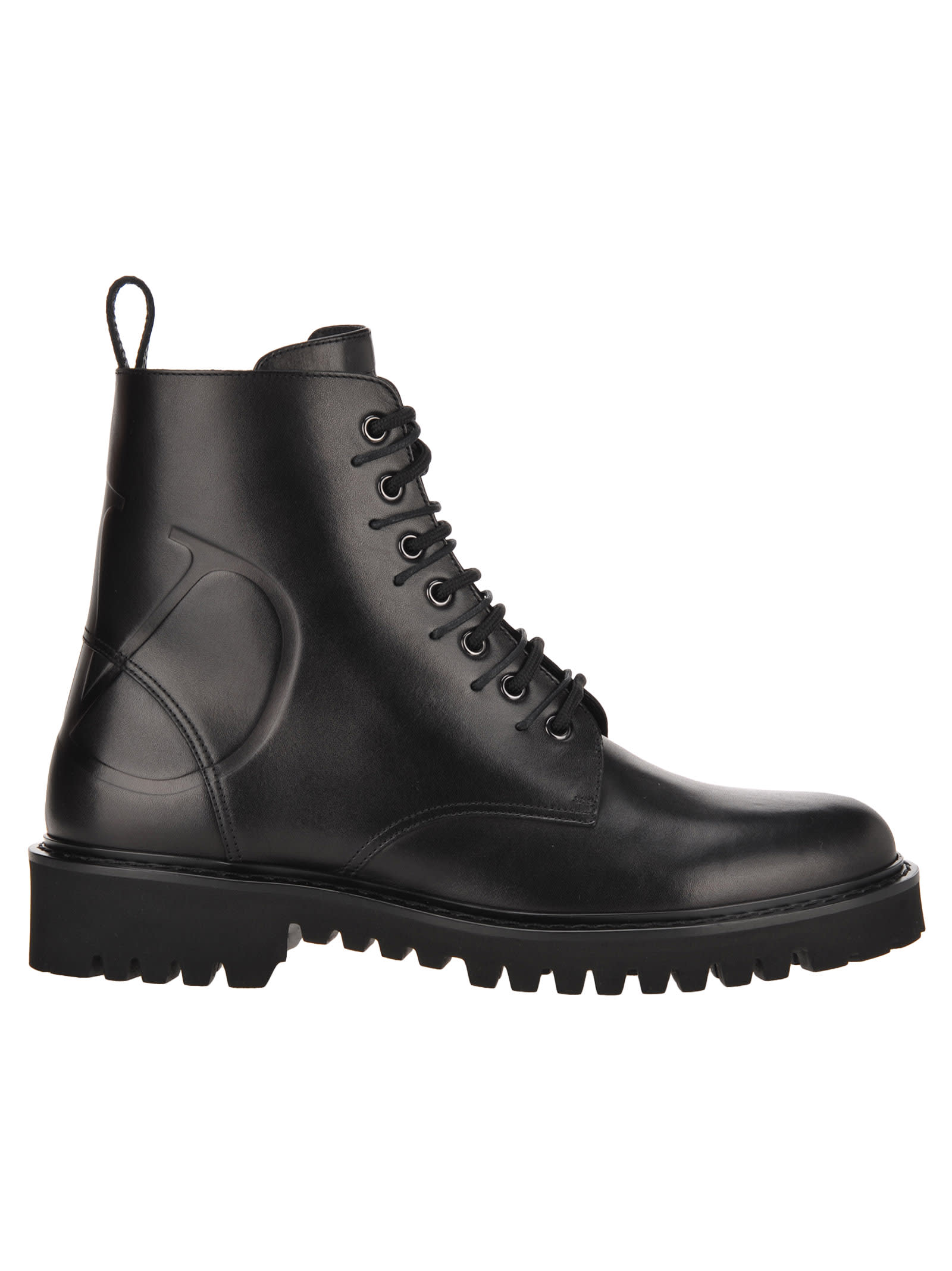 Valentino Valentino Vlogo Combat Boots - BLACK - 11027451 | italist