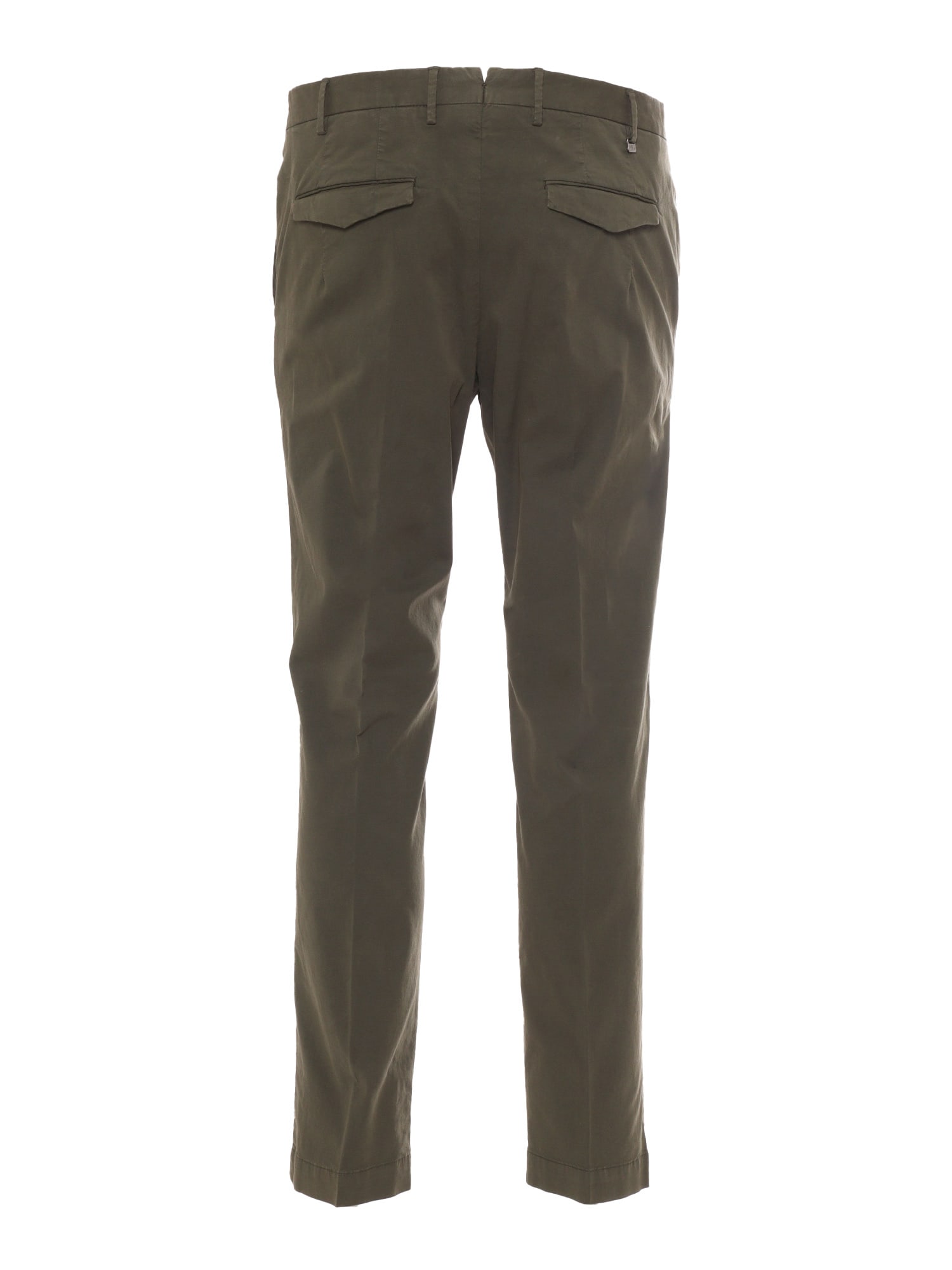 Pt Torino Trousers - Master, Flat Front, Diagonal Pockets, Flap Back Pockets, Finished In Green