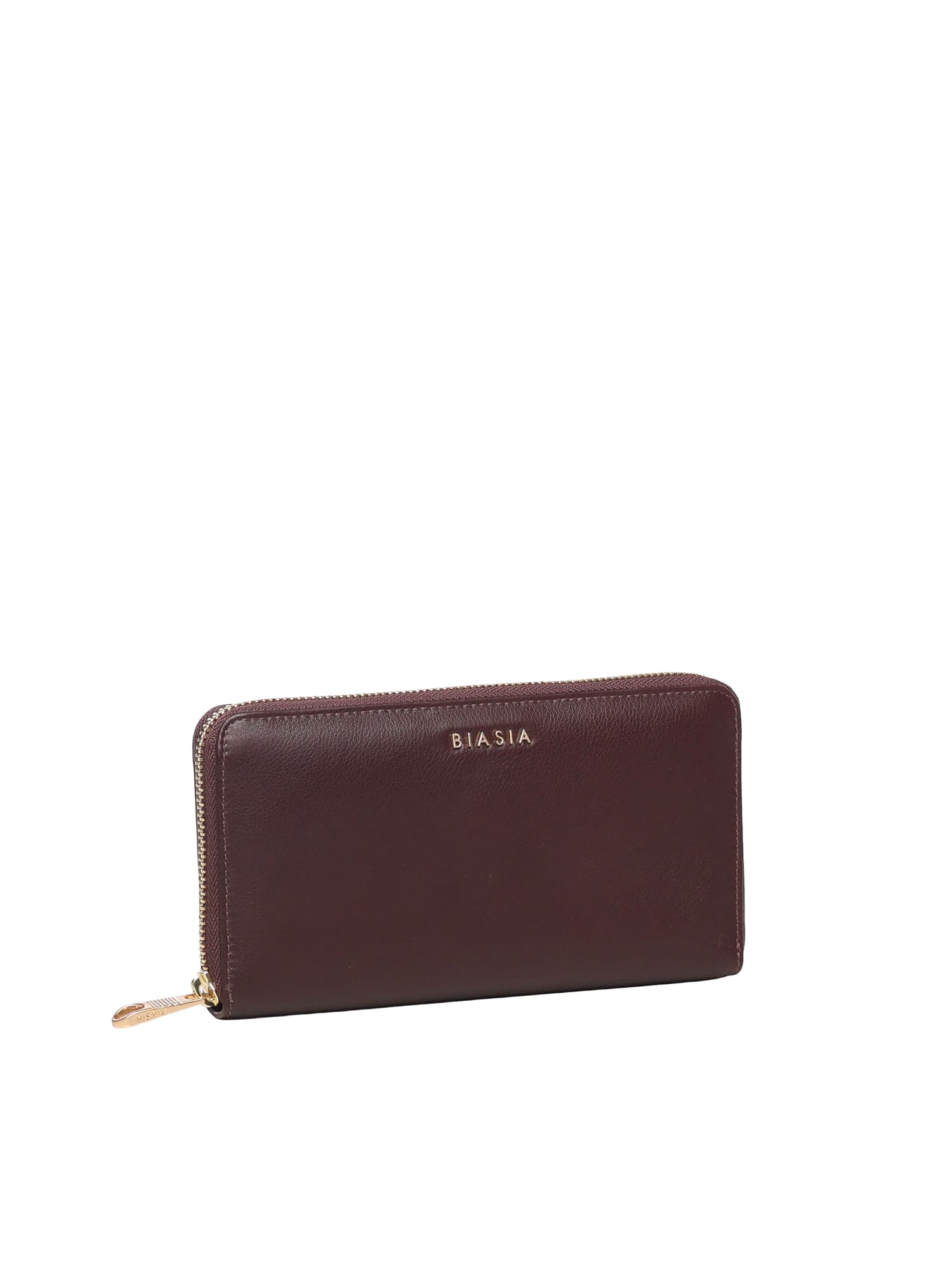 Biasia Leather Wallet With Logo In Brown