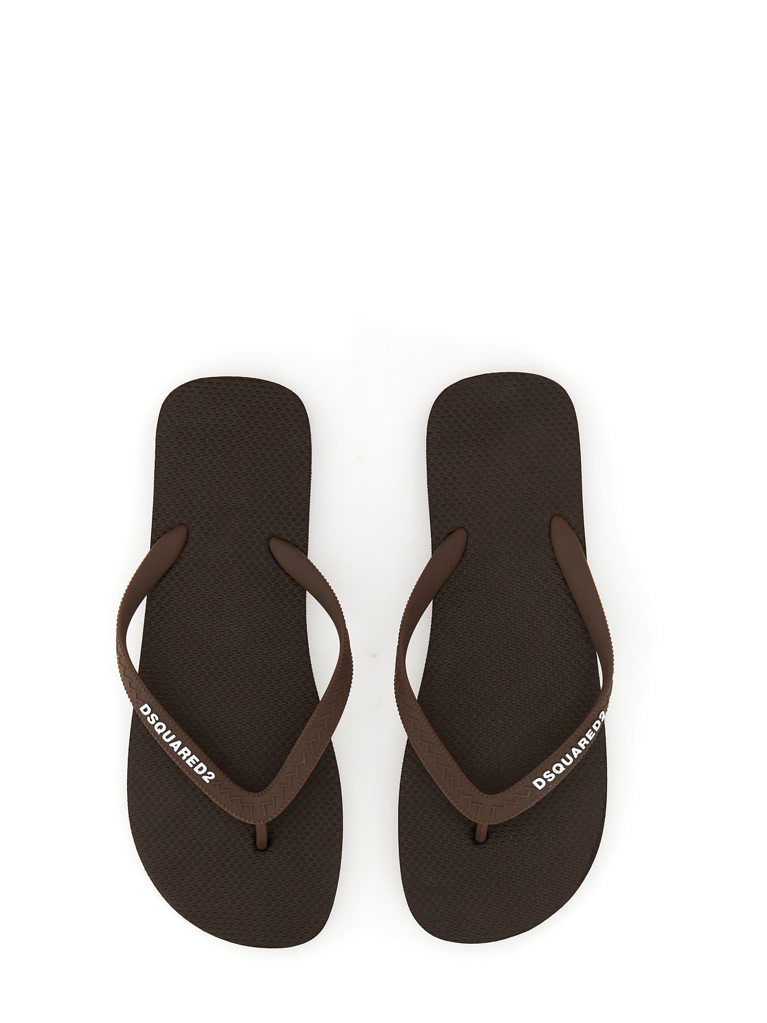 Shop Dsquared2 Rubber Thong Sandal In Testa Di Moro