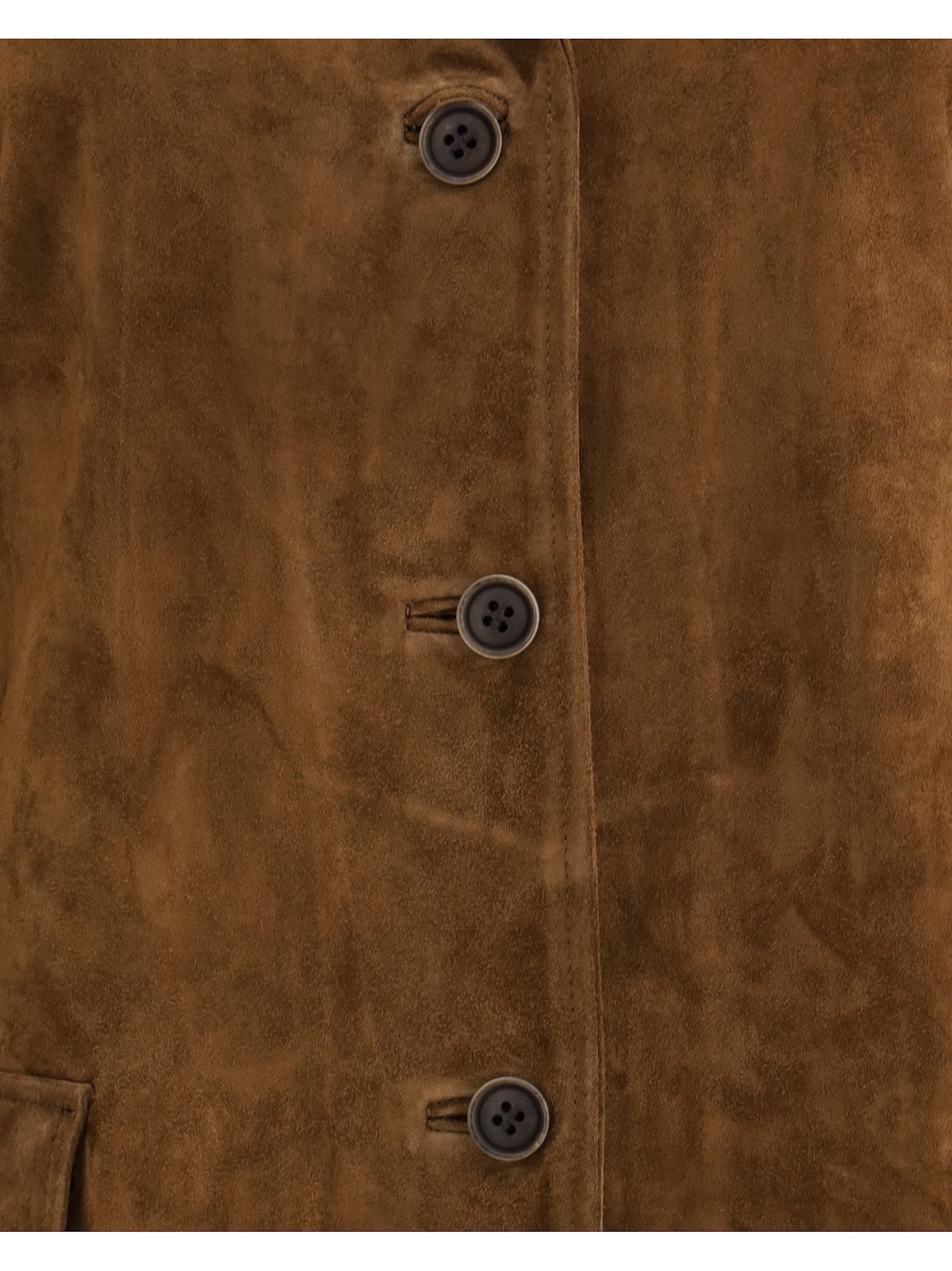 Salvatore Santoro Button-fastening Suede Blazer In Brown