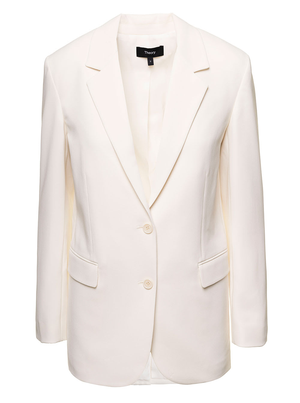 THEORY CREPE DOUBLE BREASTED BLAZER
