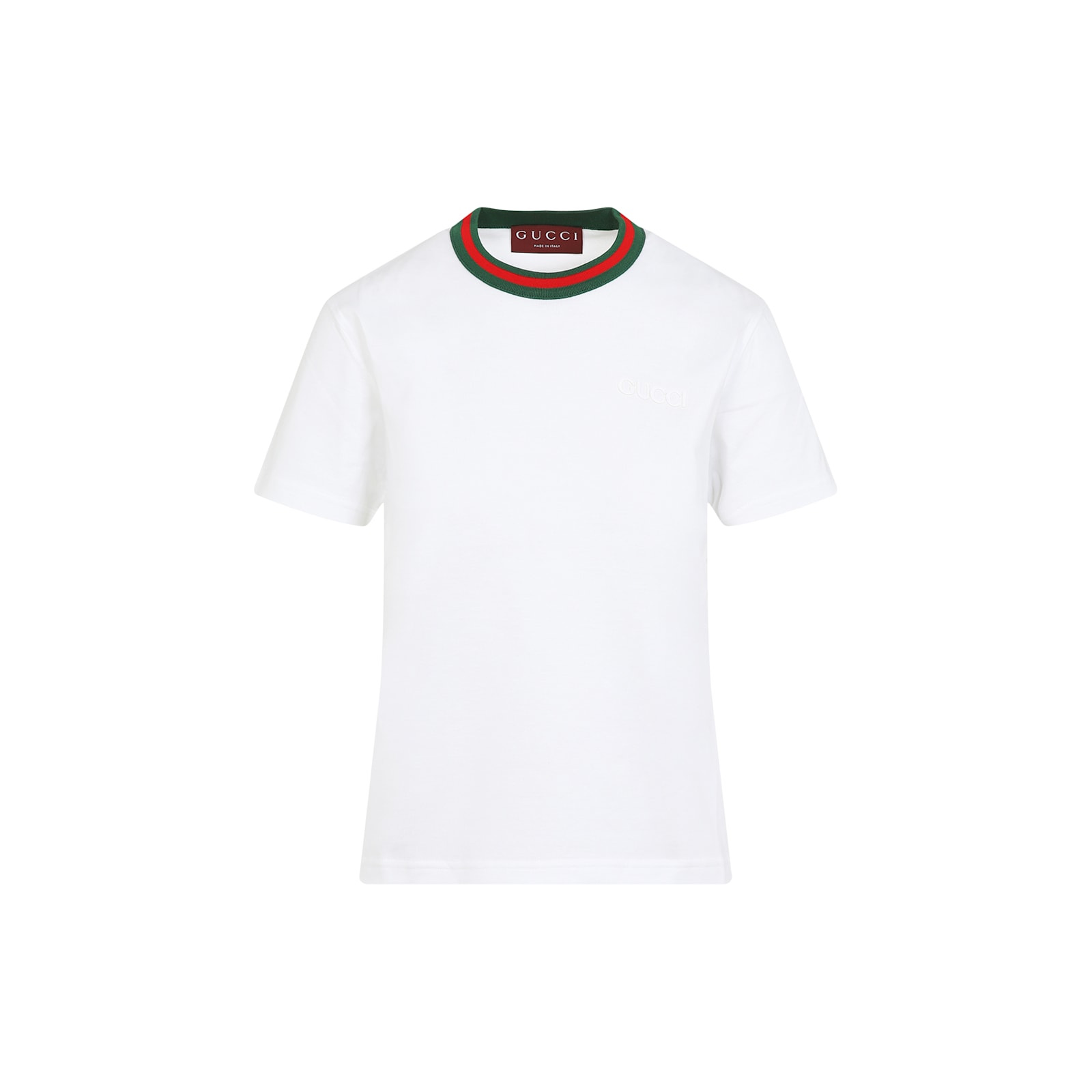 Gucci Web Detail T-shirt In White Mix