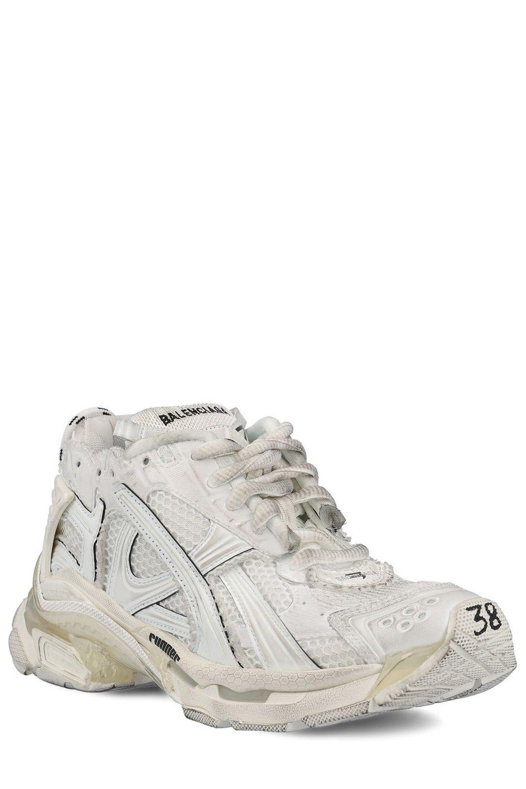 Shop Balenciaga Mesh Panelled Sneakers In White