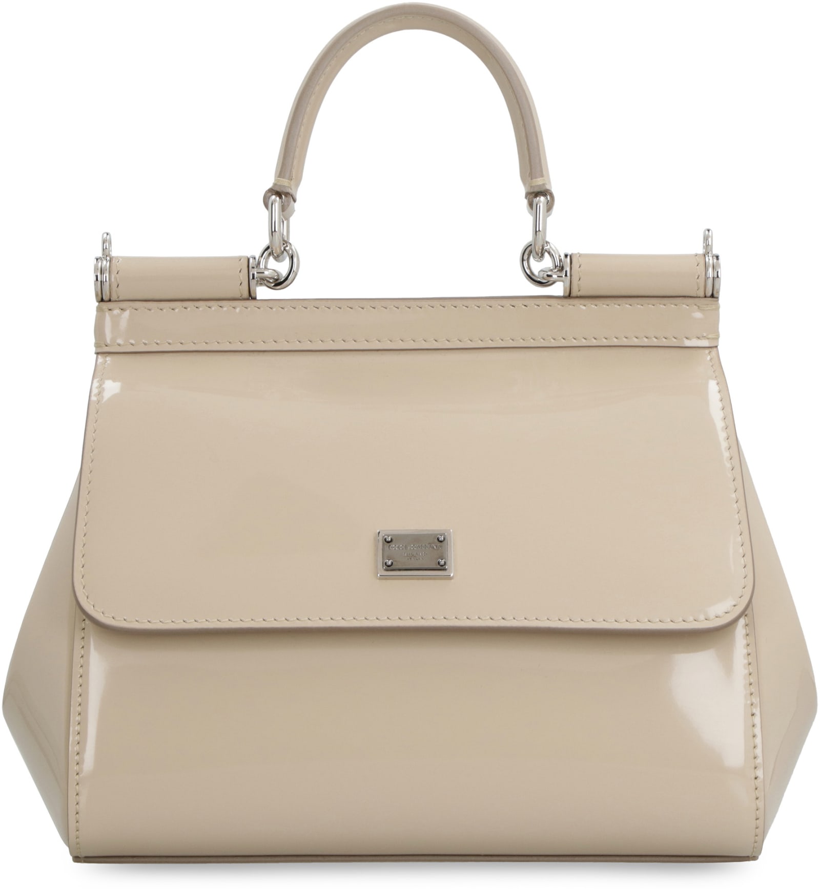 Shop Dolce & Gabbana Sicily Leather Mini Handbag In Beige