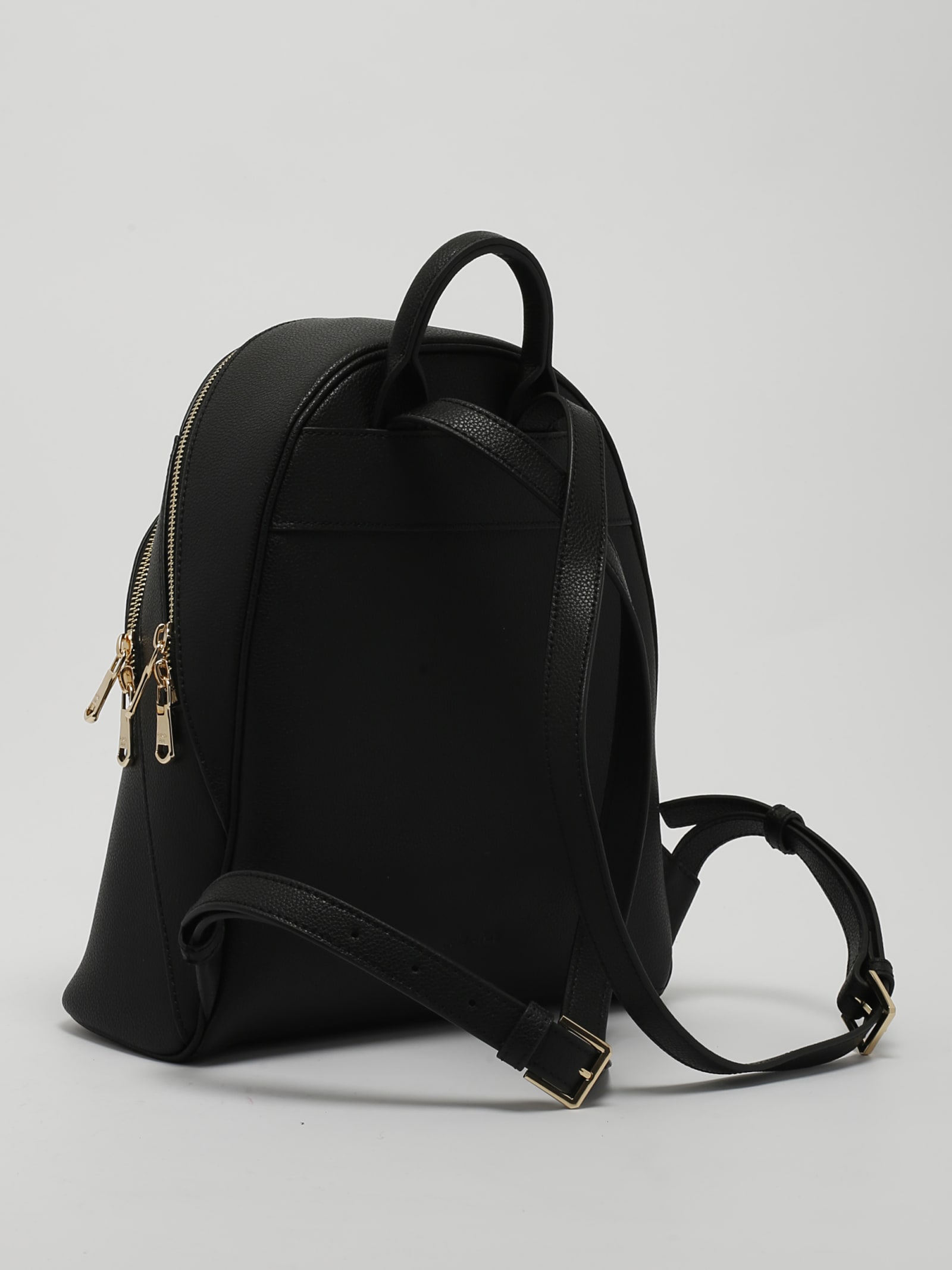 Shop Patrizia Pepe Leather Backpack In Nero