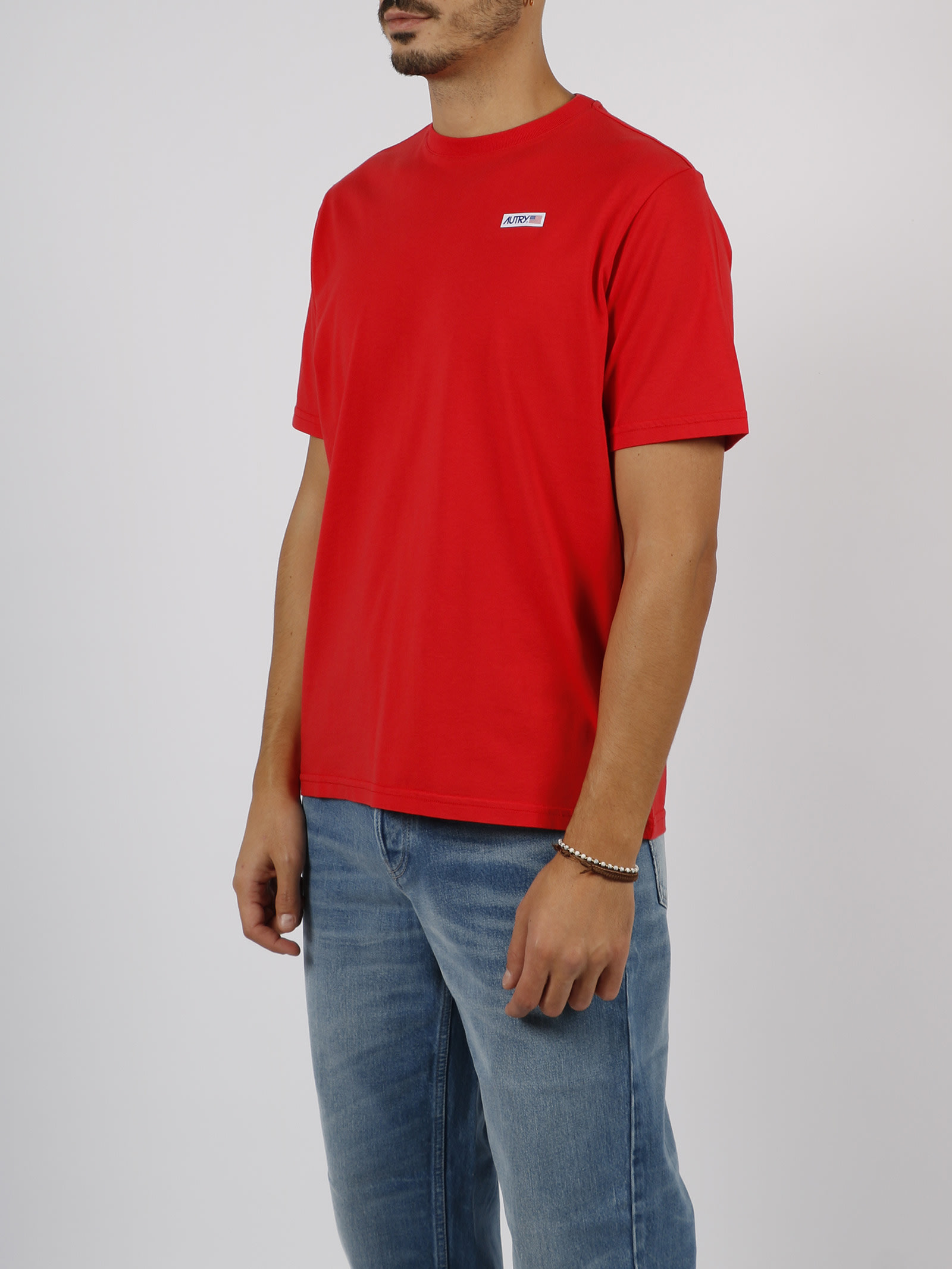 Shop Autry Logo Icon T-shirt In Red