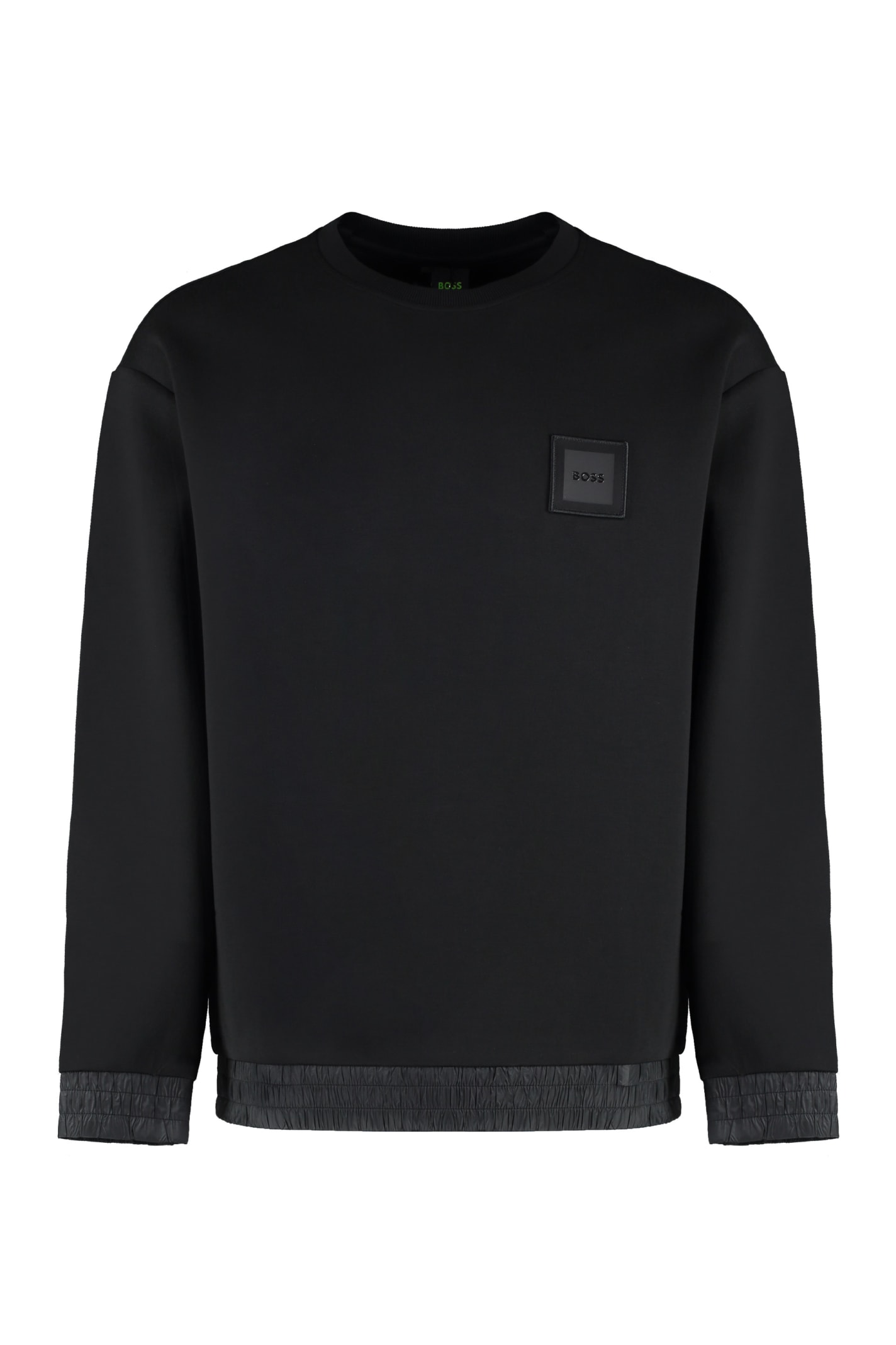 HUGO BOSS COTTON BLEND CREW-NECK SWEATSHIRT 