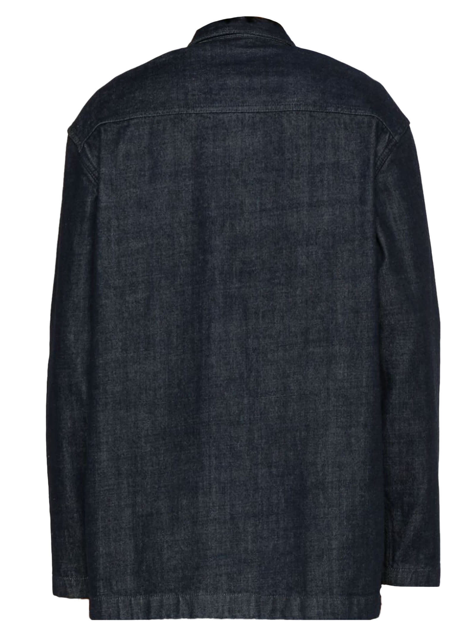 Shop Jil Sander Midnight Blue Cotton Denim Shirt