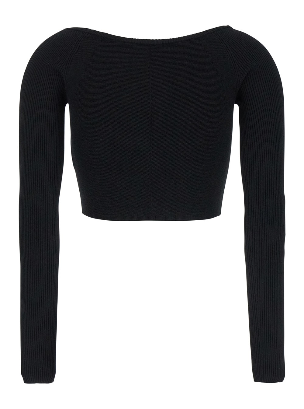 Shop Diesel Black Sweater With D-logo Cut-out In Ribbed Fabric Woman