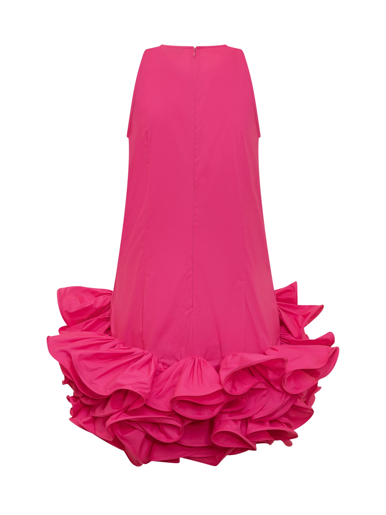 Shop Rochas Midi Dress In Bright Pink