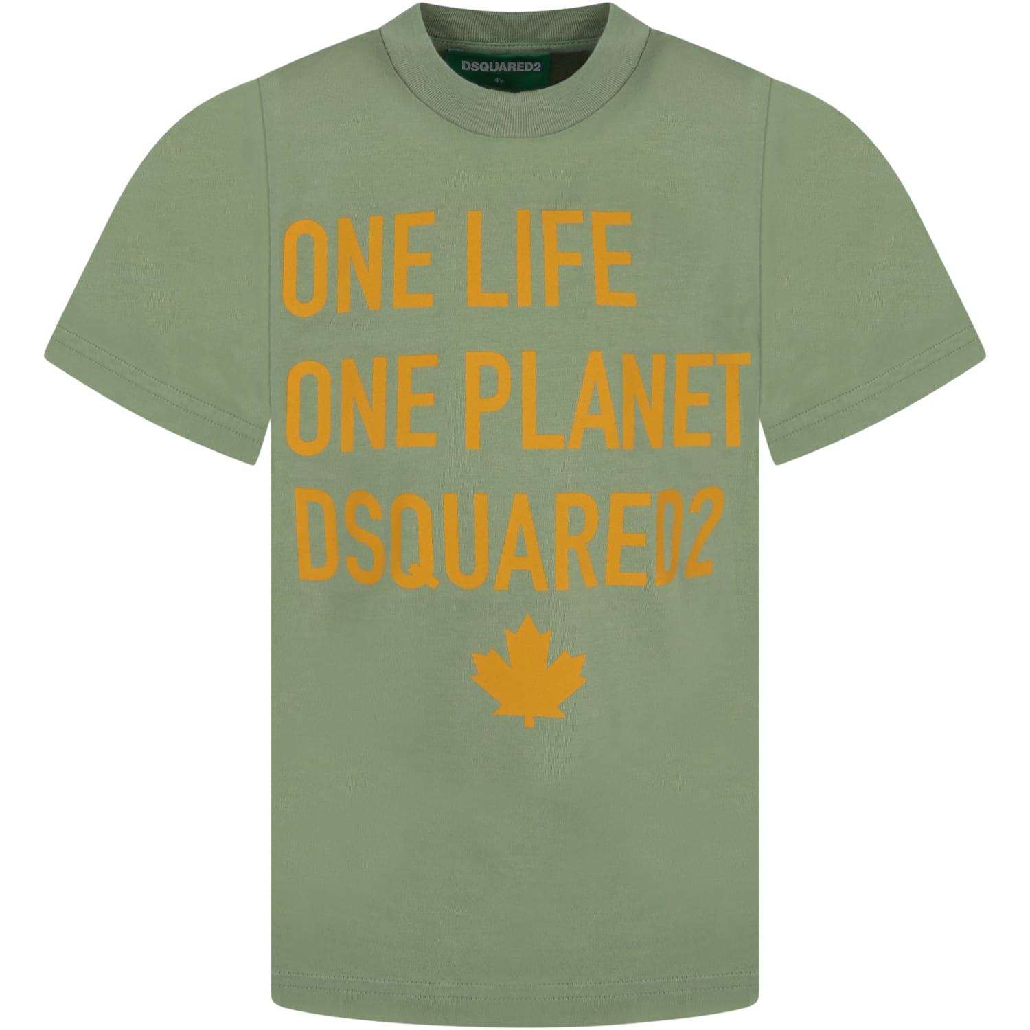 Dsquared2 Green T-shirt For Boy With Logo