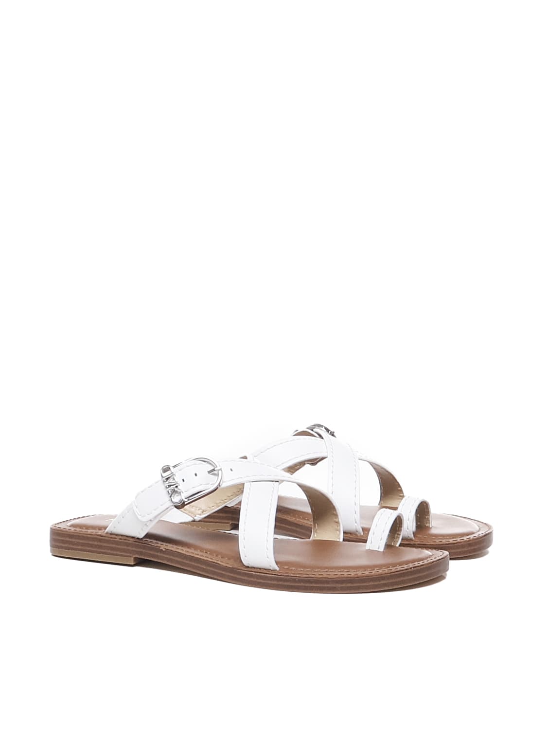 Shop Michael Michael Kors Ashton Low Sandals In White