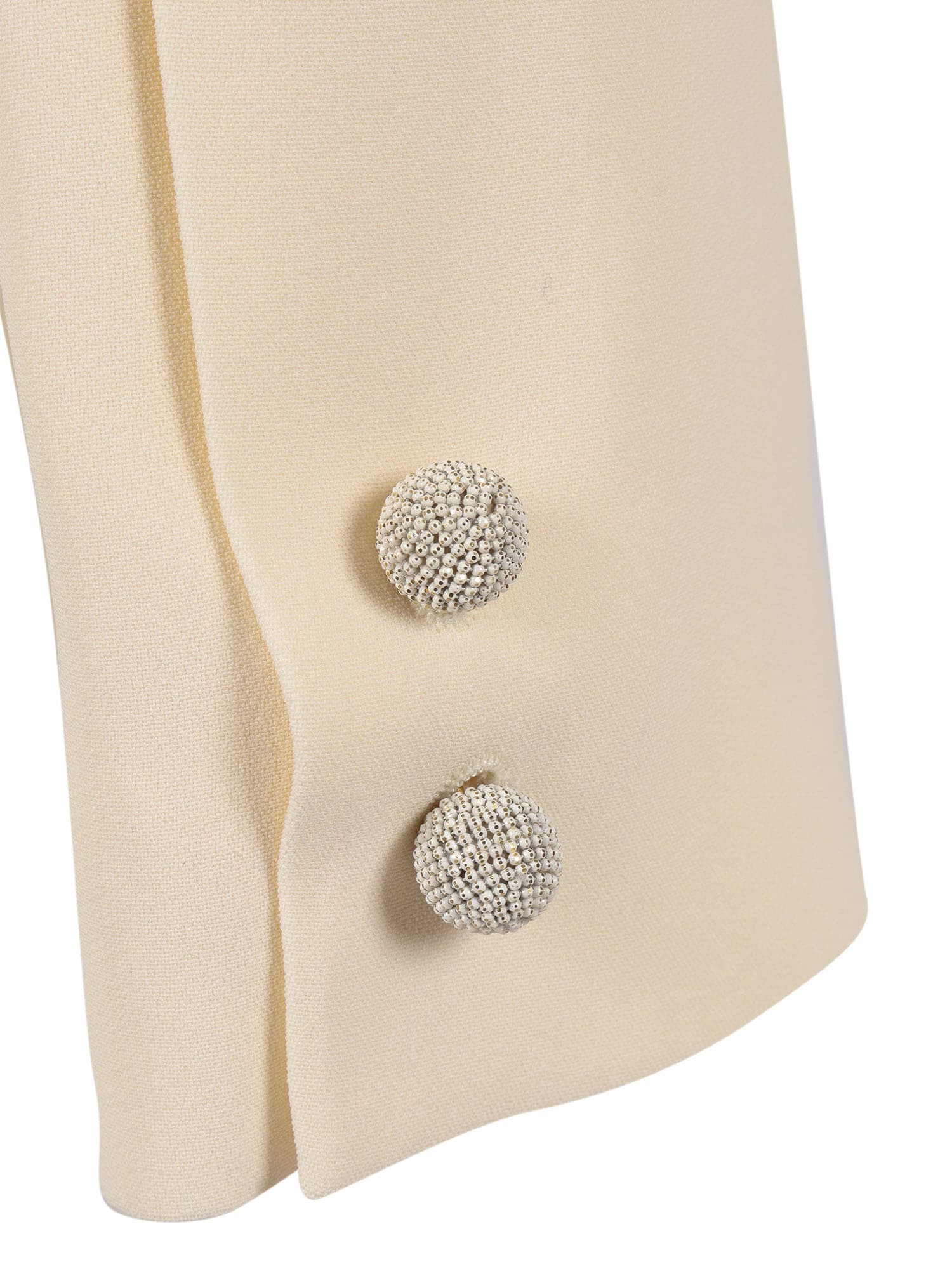 Fabiana Filippi Cady Flared Jacket With Filo Diamante Piercing In Neutral