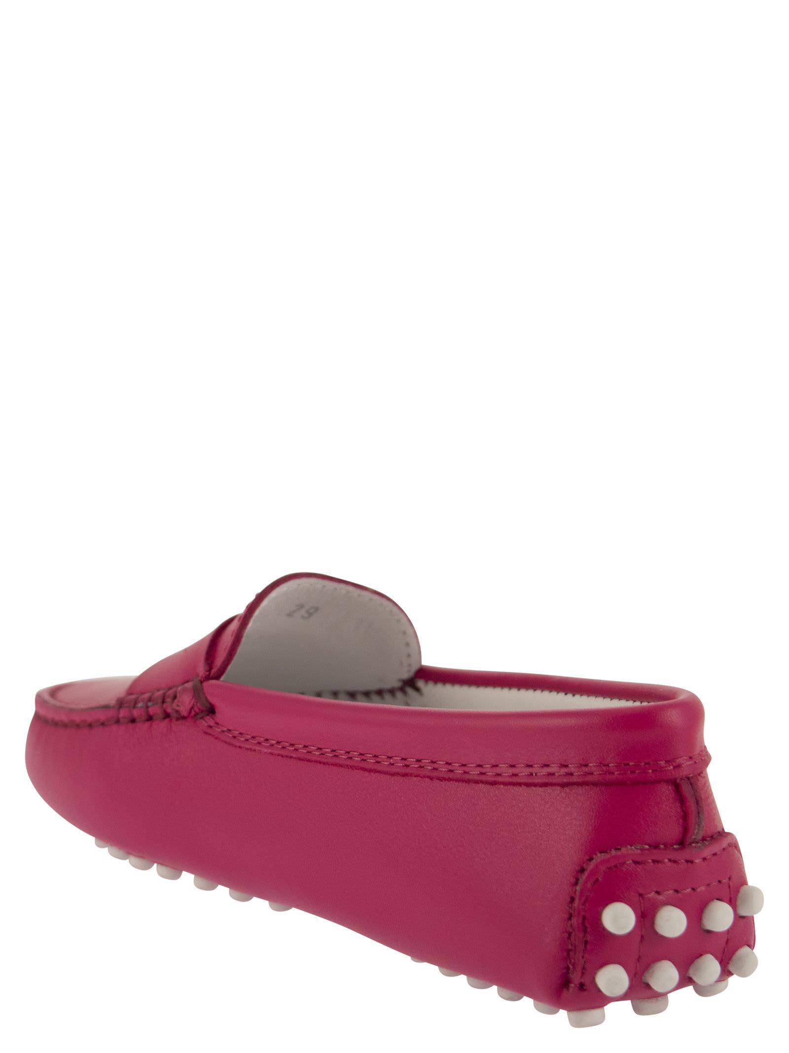 Shop Tod's Gommino Leather Loafer In Fuxia