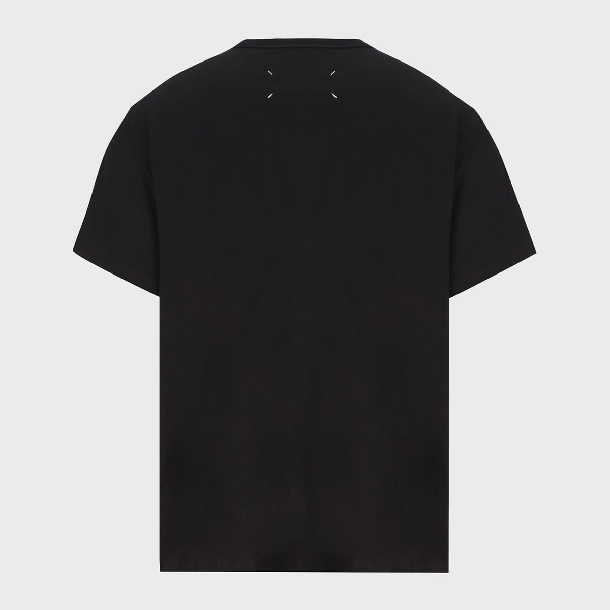 Shop Maison Margiela Black Cotton Logo T-shirt In Black/white Embroidery