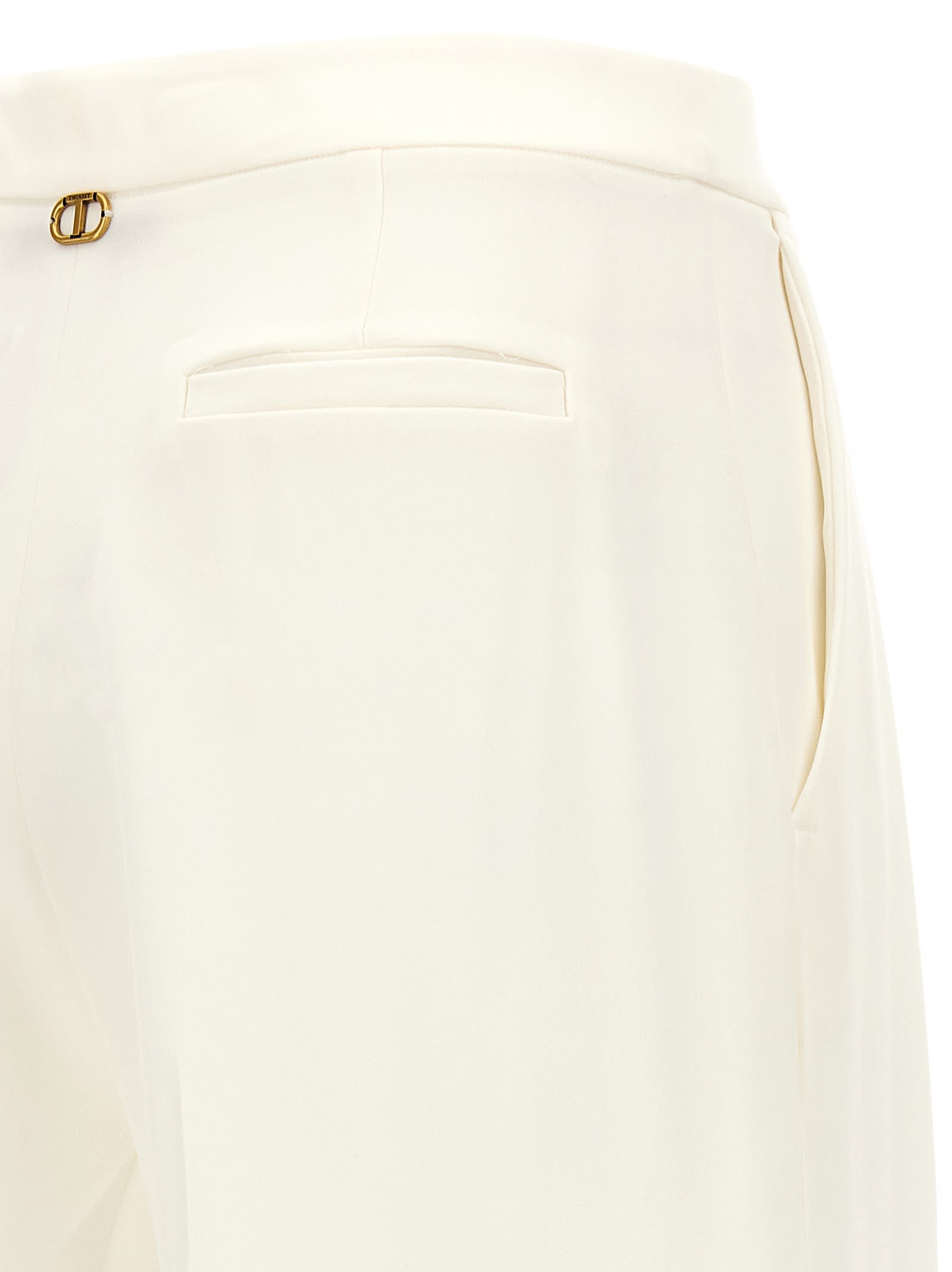 Twinset Crêpe Pants In White