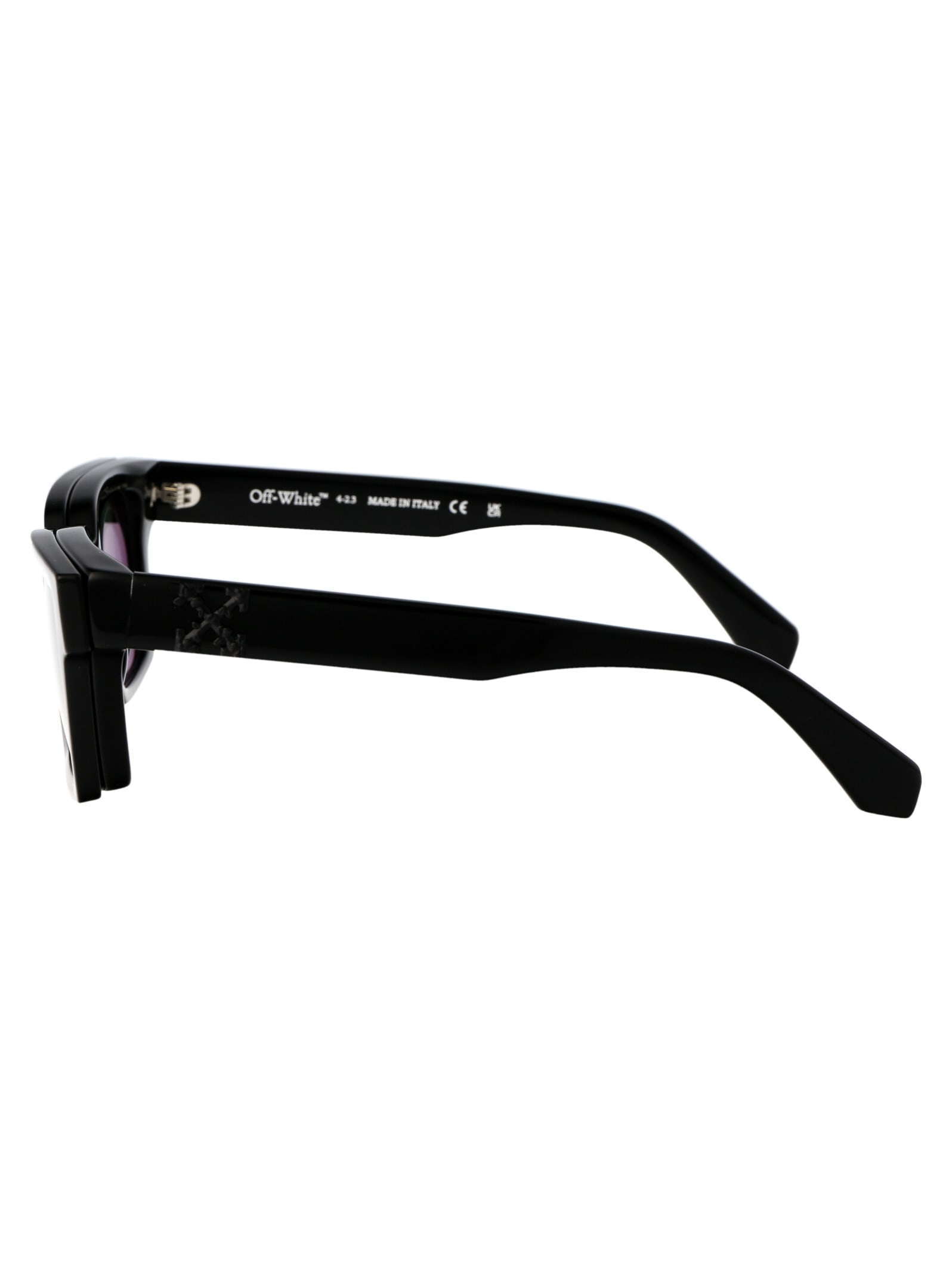 Shop Off-white Clip On Sunglasses In 1055 Black