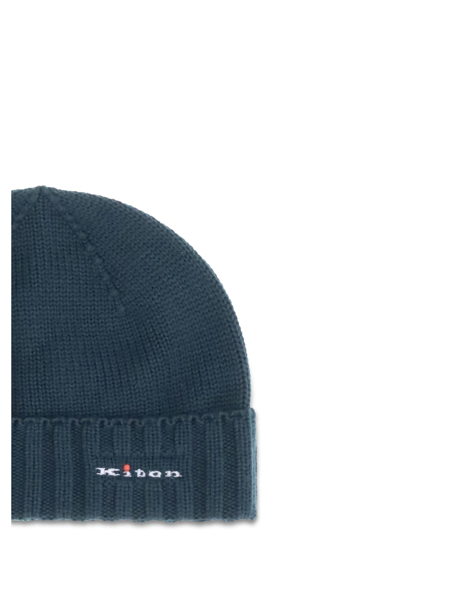 Kiton Men Wool Beanie Hat In Blue