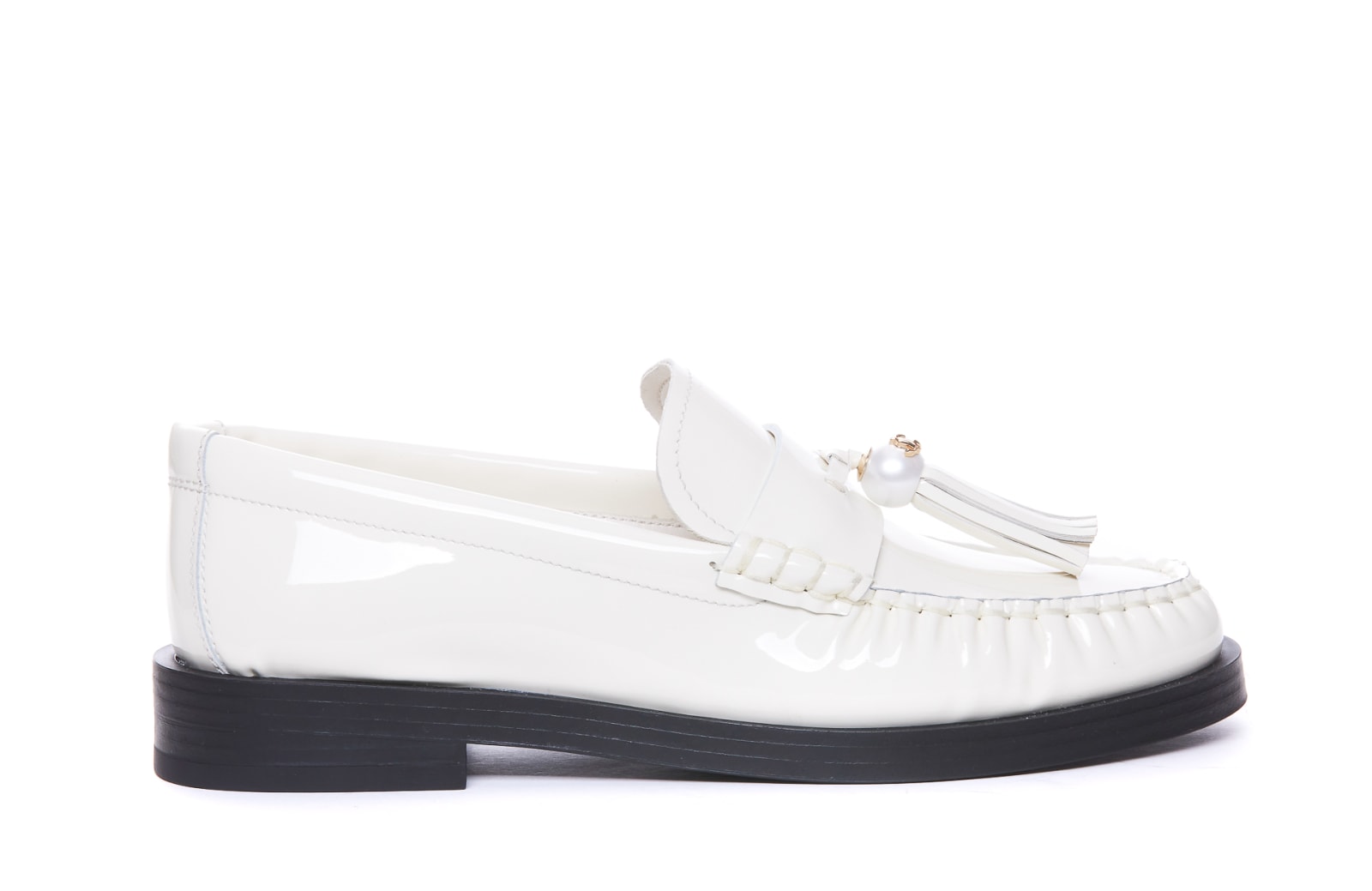 Shop Jimmy Choo Addie Loafers In White