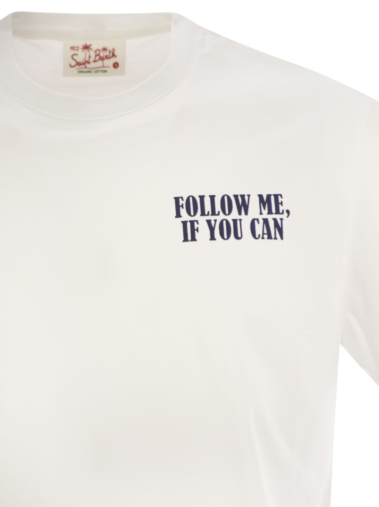 Mc2 Saint Barth T-shirt With Print On Chest And Back In White