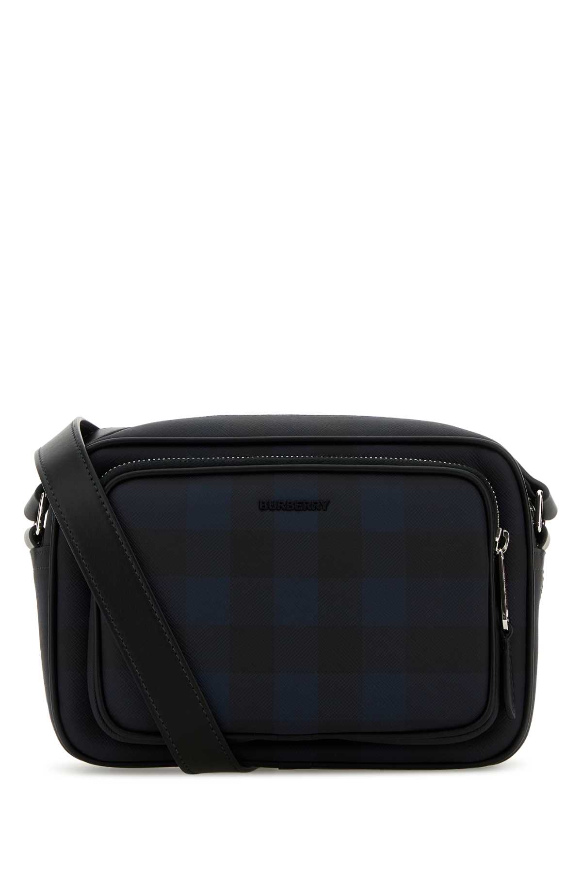 Shop Burberry Printed Canvas Paddy Crossbody Bag In Navy