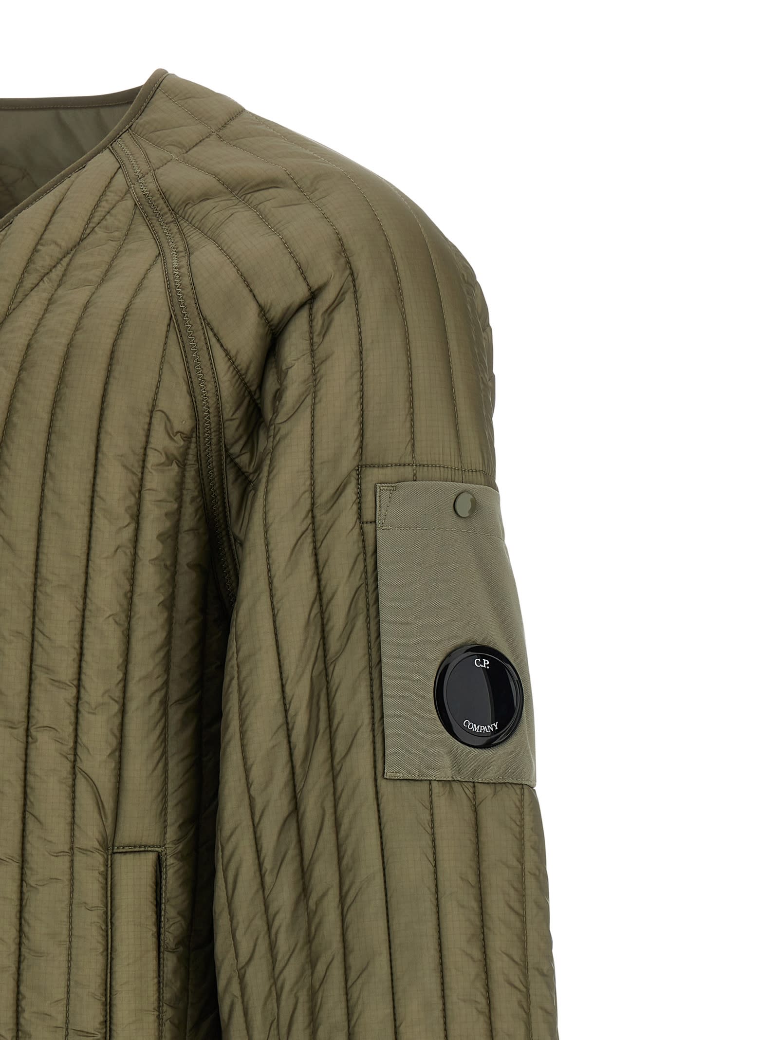 C.p. Company C. P. Company Ribbed Down Jacket In Green