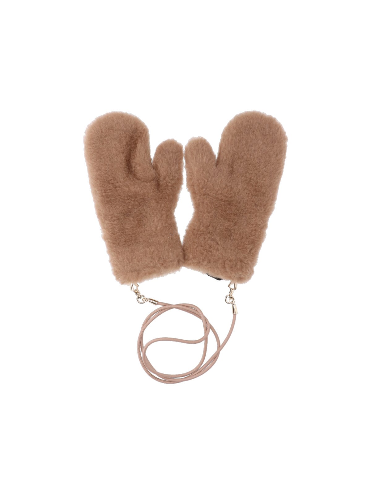 Max Mara Teddy Gloves In Brown