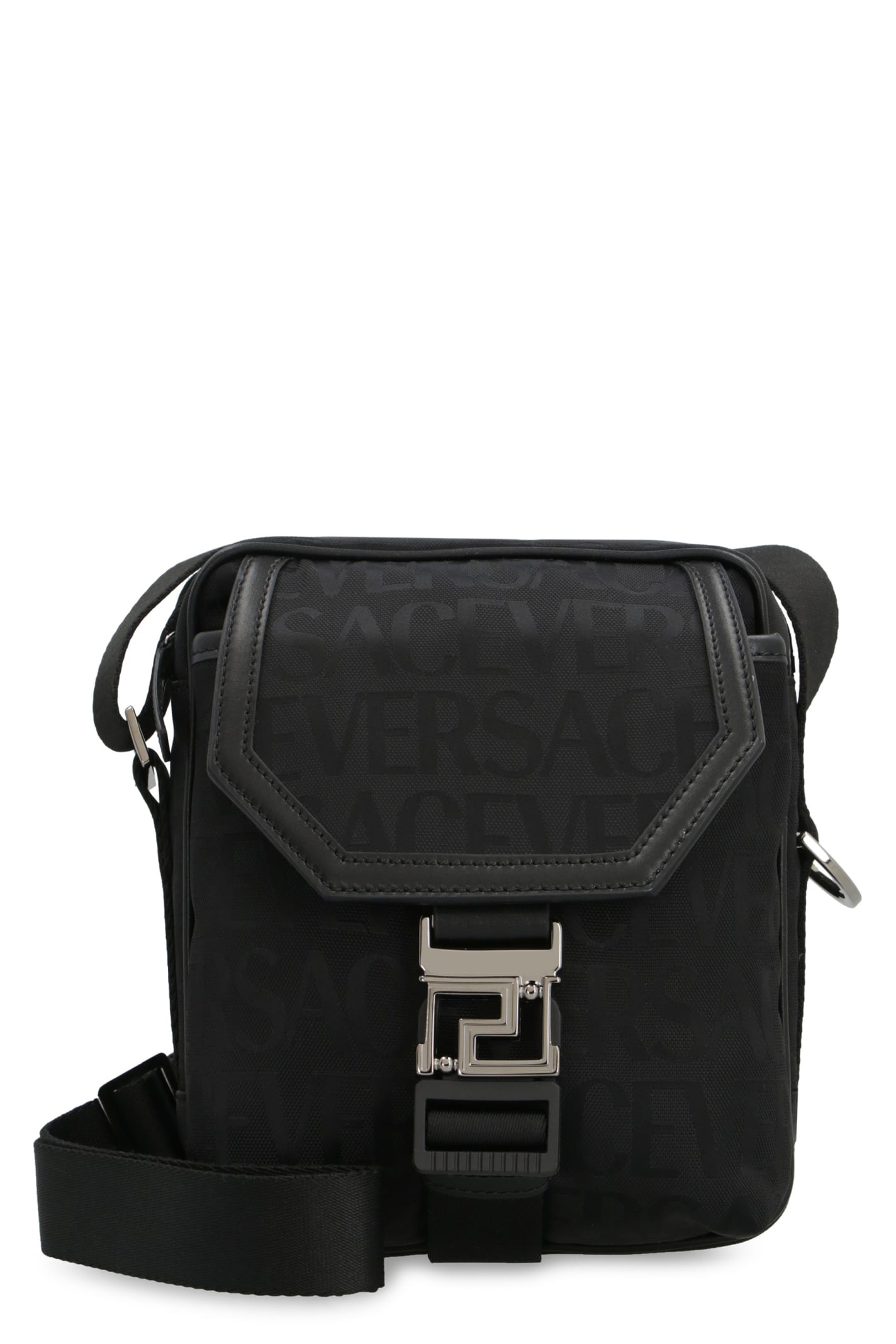Versace Canvas Messenger Bag In E