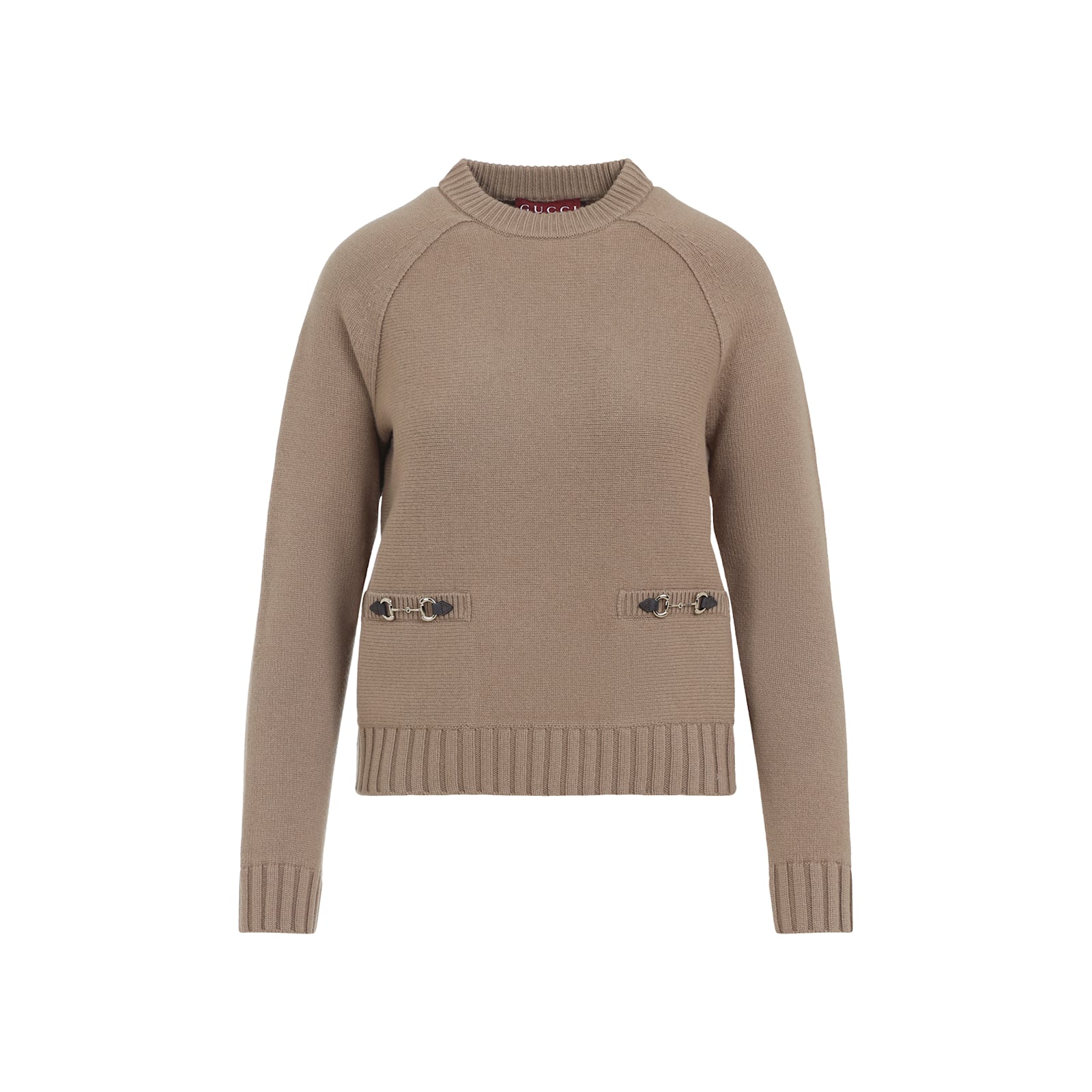 Gucci Horsebit Wool Cashmere Sweater In Brown