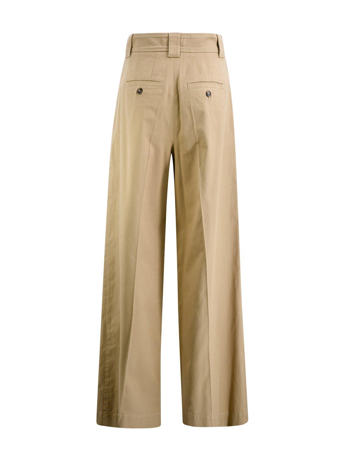 Shop Weekend Max Mara Belted Wide Leg Trousers In Beige