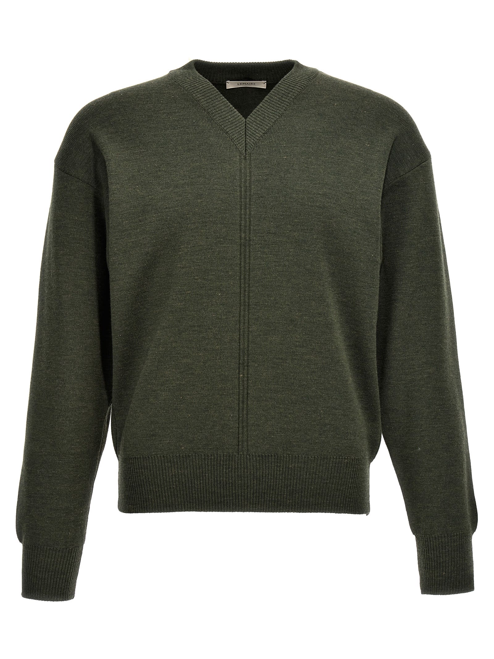 Shop Lemaire V-neck Sweater In Ivy Green