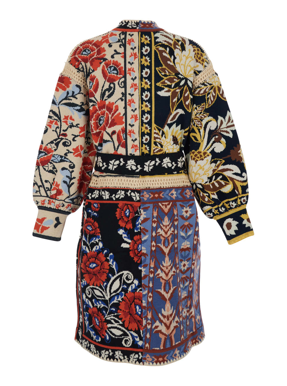 Farm Rio Floral-patchwork Cardi-coat In Multi