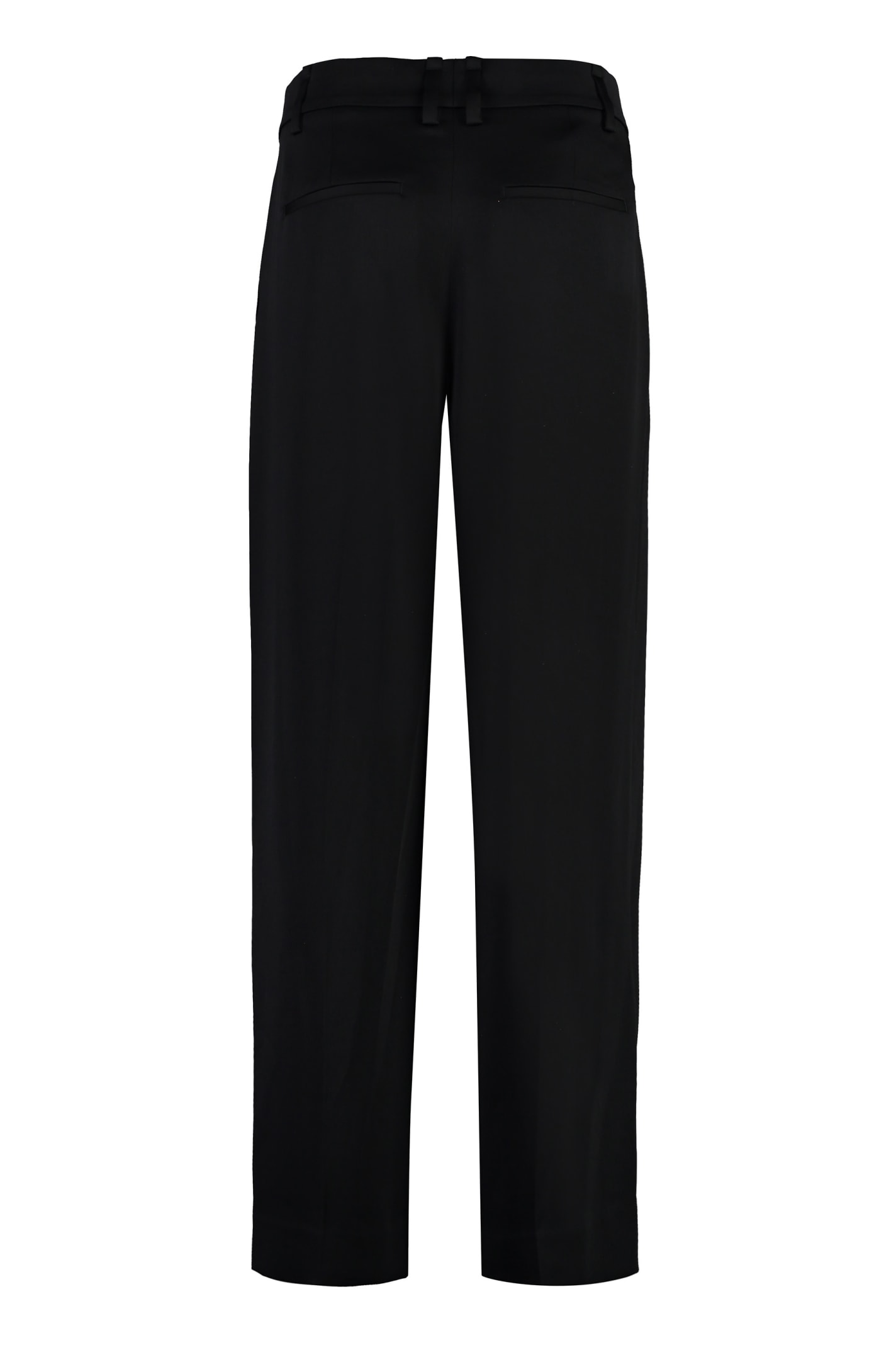 Shop Vince Satin Trousers In Blk Black