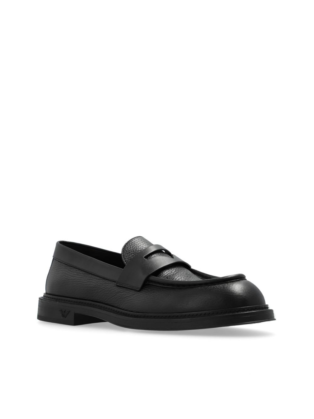 Shop Emporio Armani Loafer In Black Black