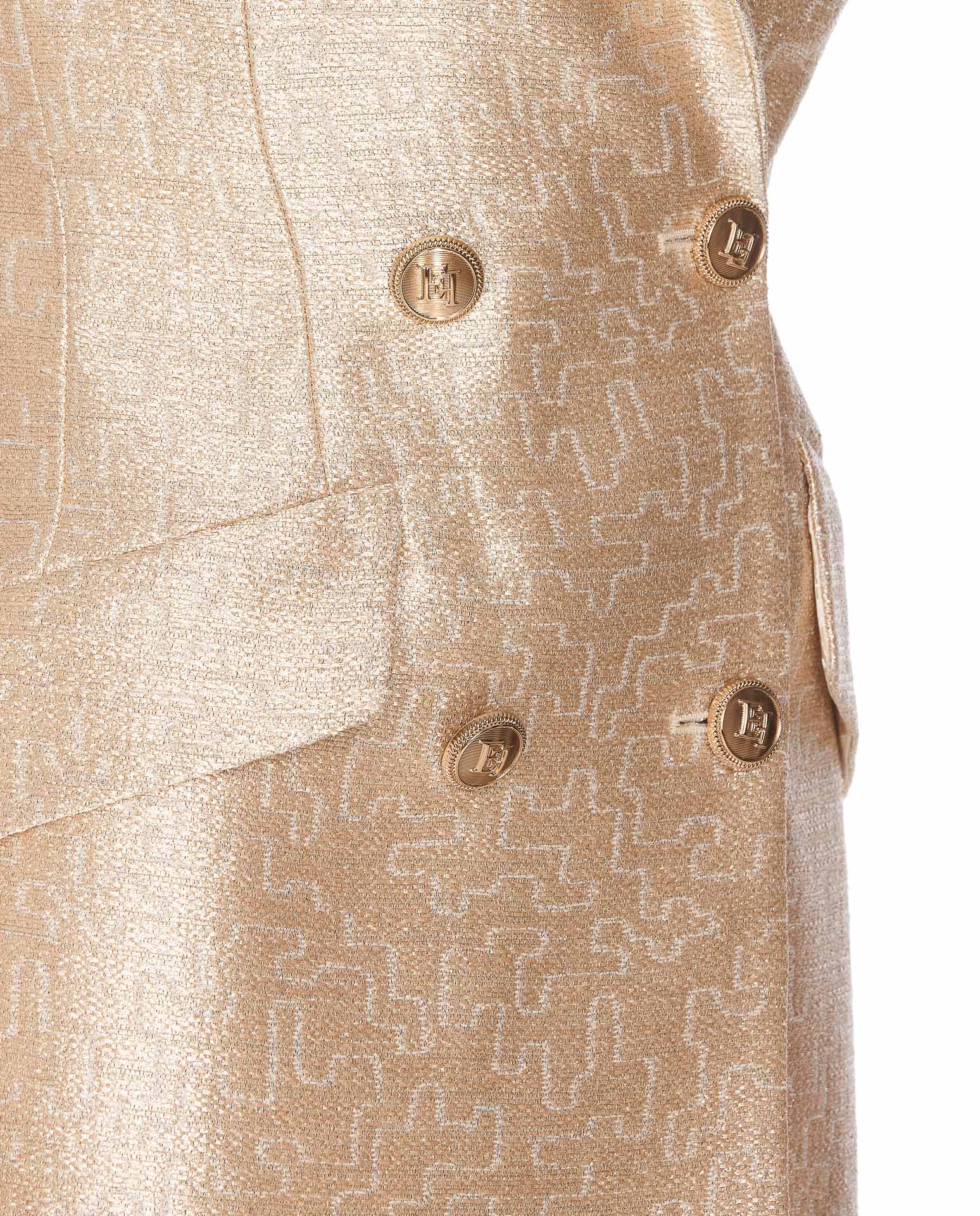 Shop Elisabetta Franchi Mini Dress In Oro/burro