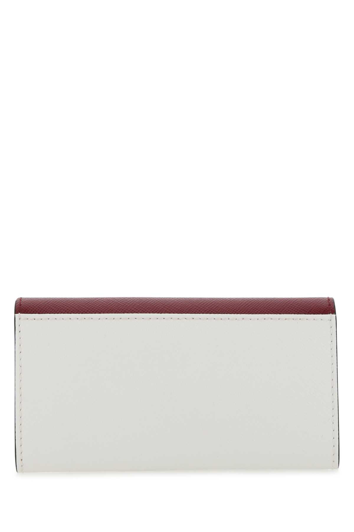 Marni Two-tone Leather Key Chain Case In Z475n