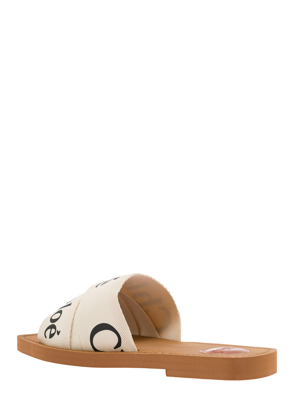 Chloé Woody White Sabot With Contrasting Logo In Canvas | ModeSens